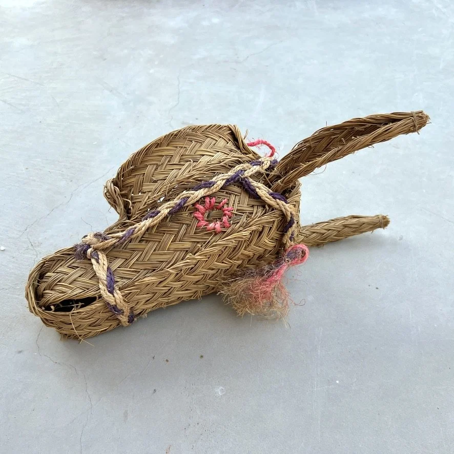 Faux donkey head large lying down