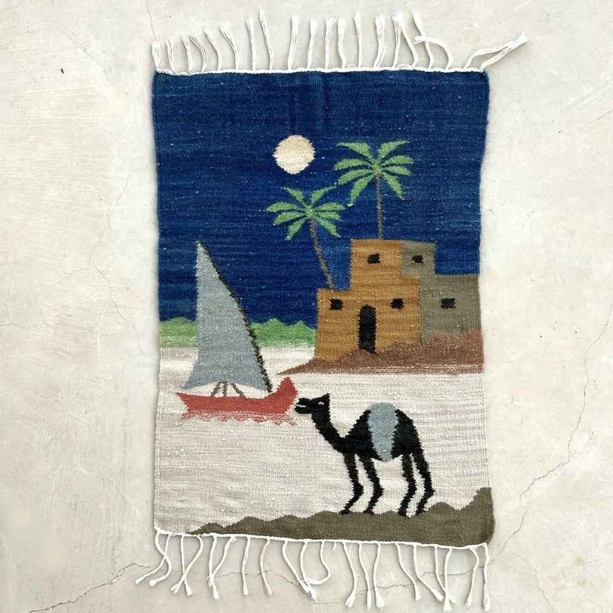 Egyptian wall tapestry with camel back