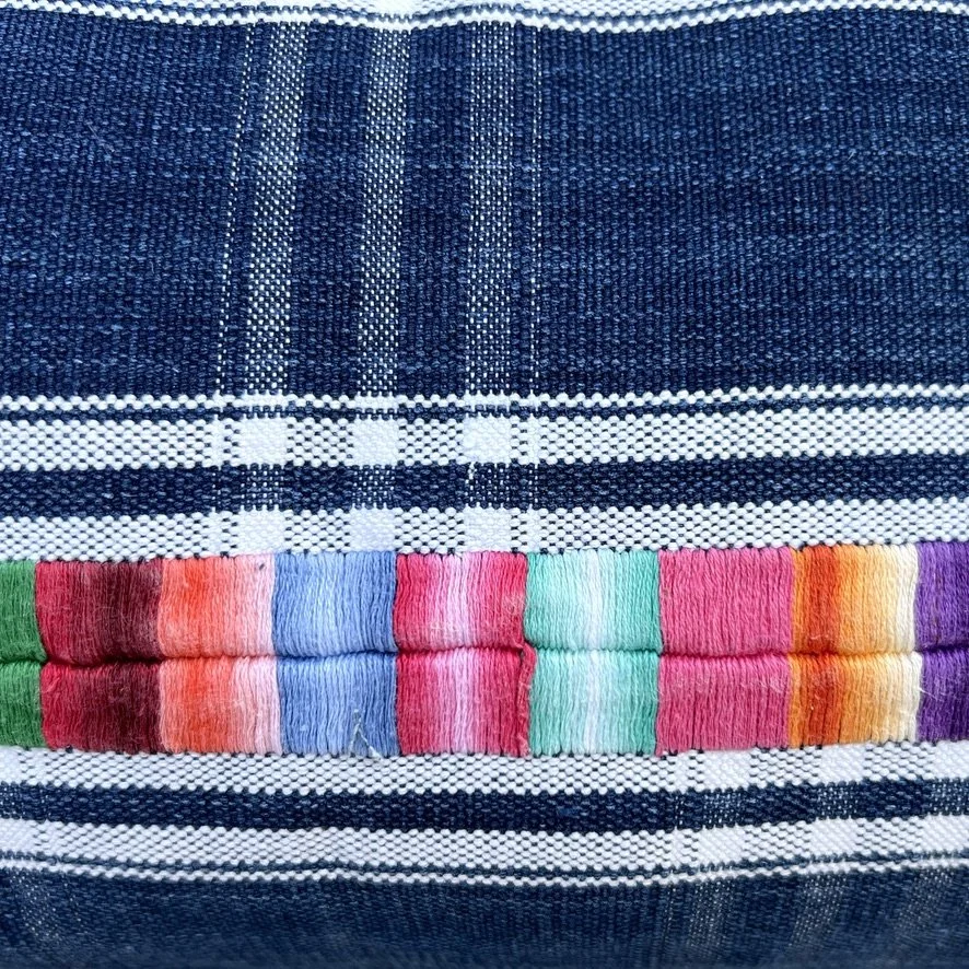 Tactic Huipil lumbar cushion cover lavender closeup randa