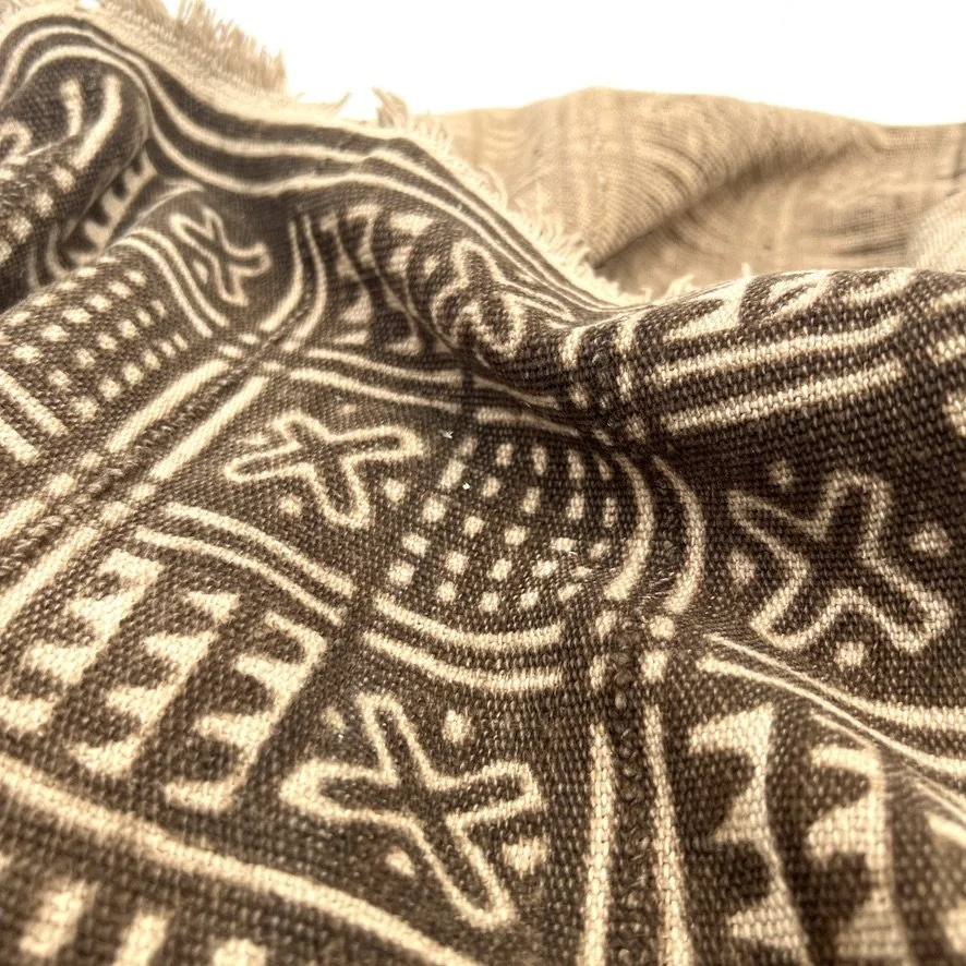 Mud cloth Mali resist-dye wavy closeup