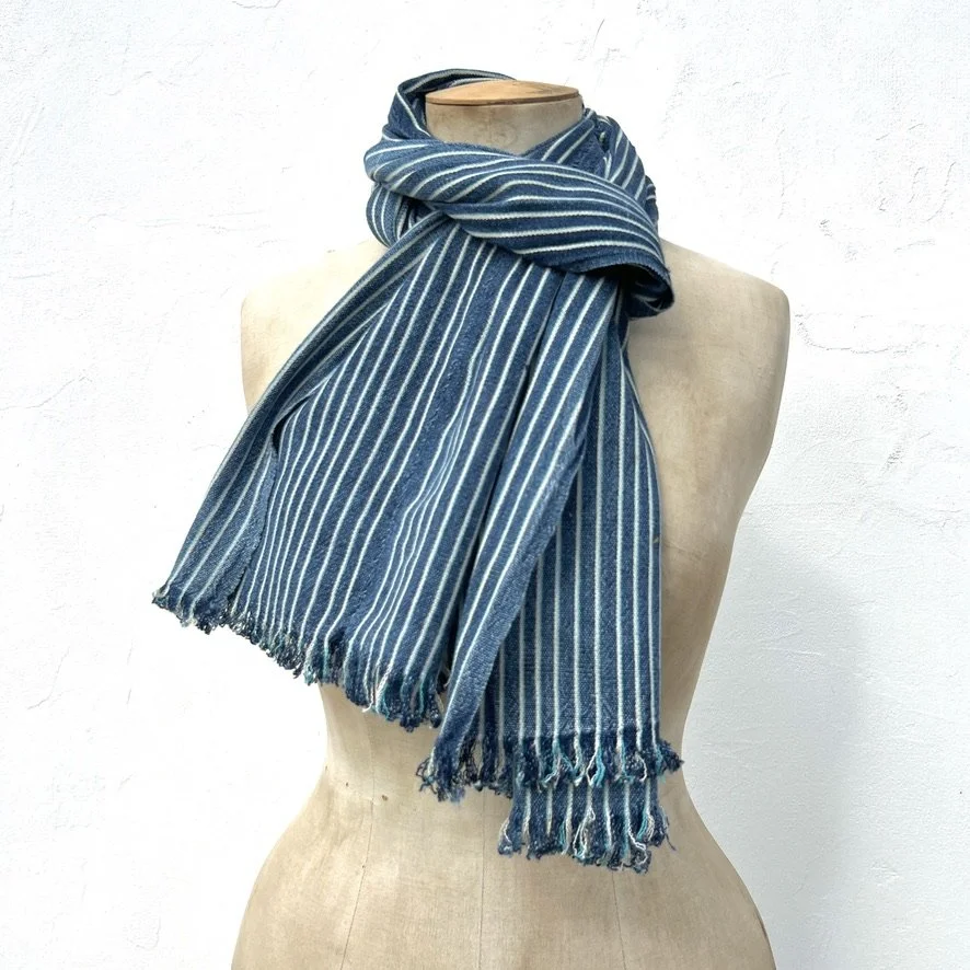 Striped Indigo Scarf