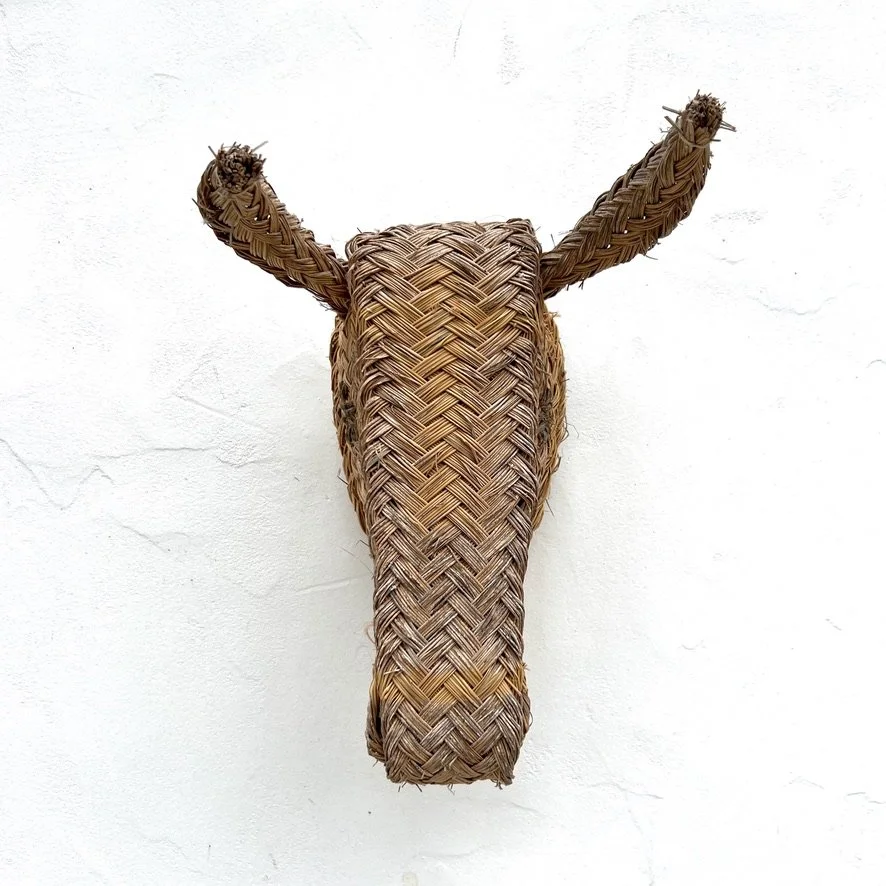 Vintage faux donkey head natural large front