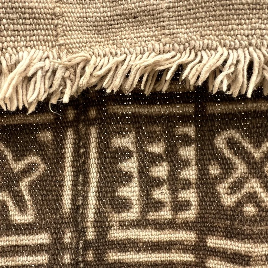 Mud cloth Mali resist-dye closeup fringe