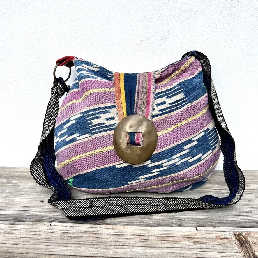 Reversible cross-body bag ethnic textiles main