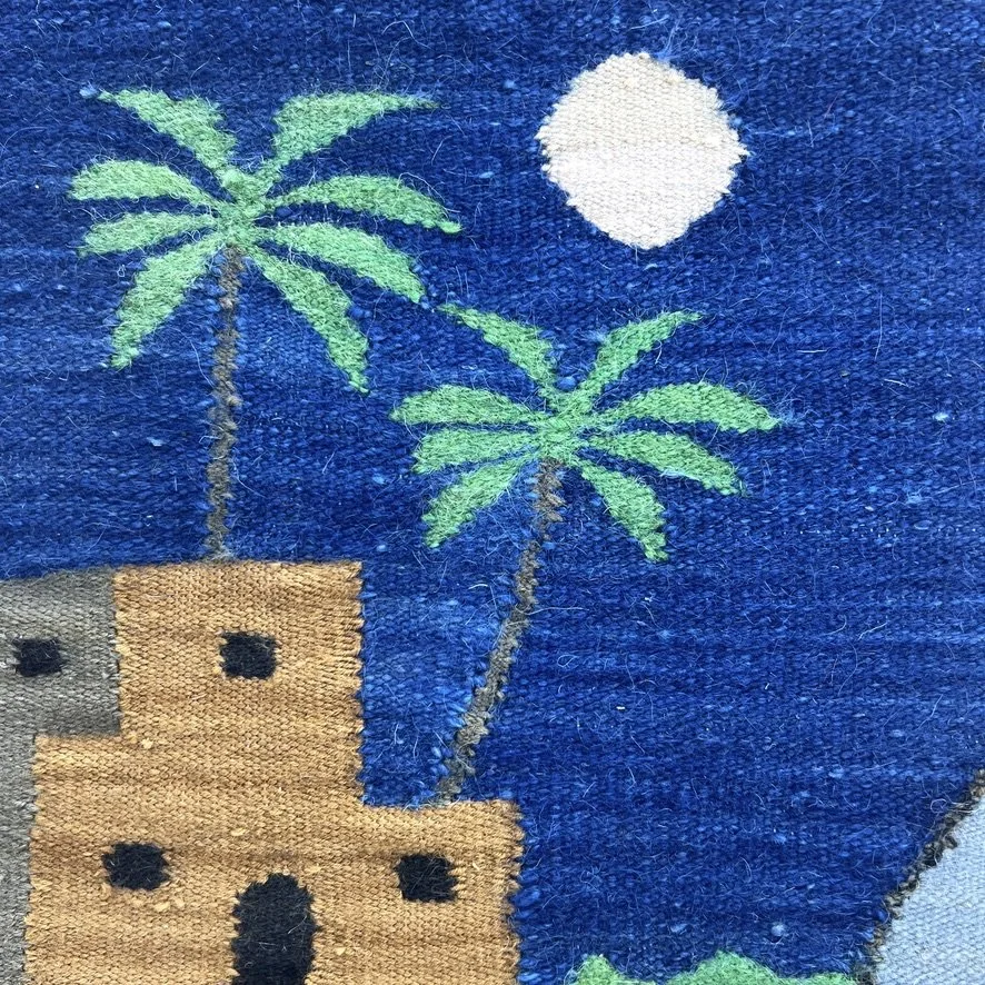 Egyptian wall tapestry with camel closeup 1