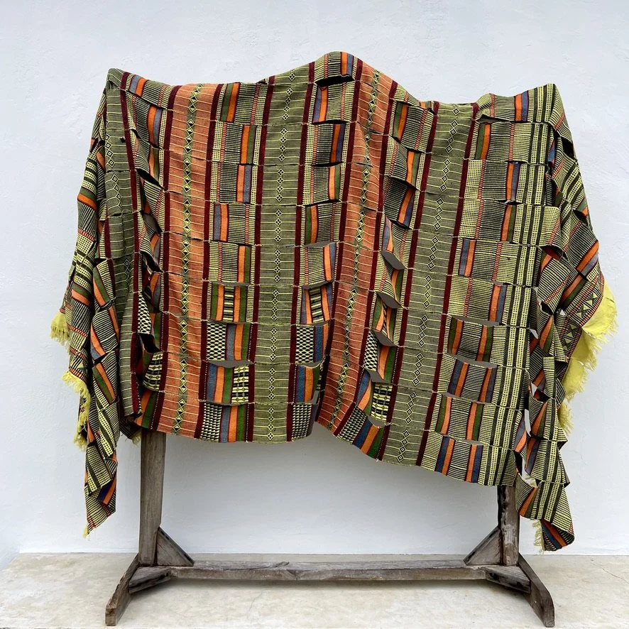 Djerma wedding blanket tera tera Niger hanging sideways