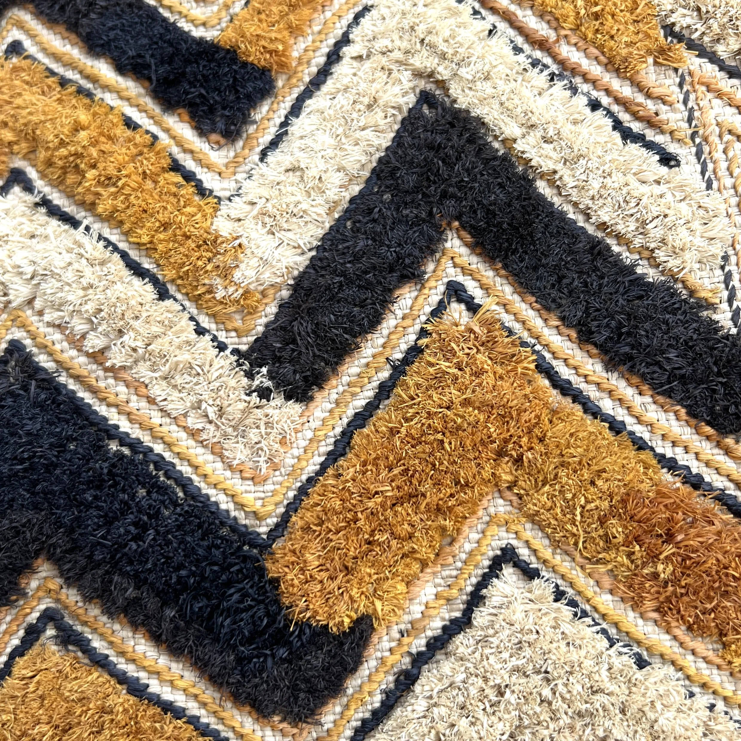 Kuba cloth pile triangles closeup triangles fluffy