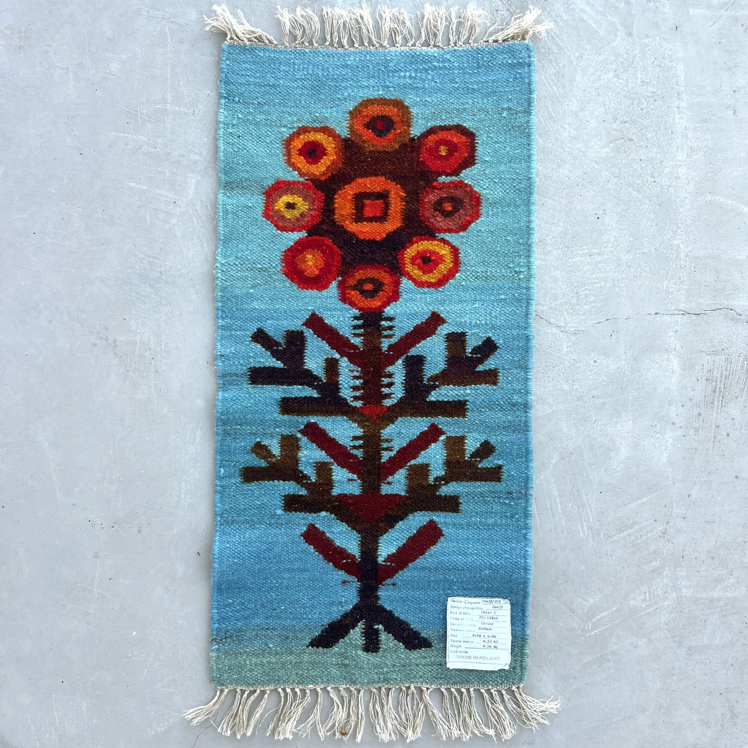 Polish abstract 70s flower tapestry back