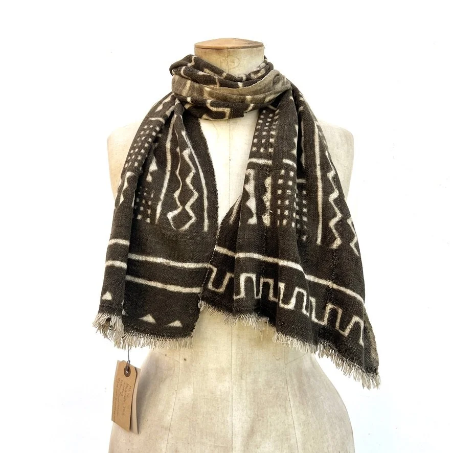 Bogolafini mud cloth scarf Mali draped