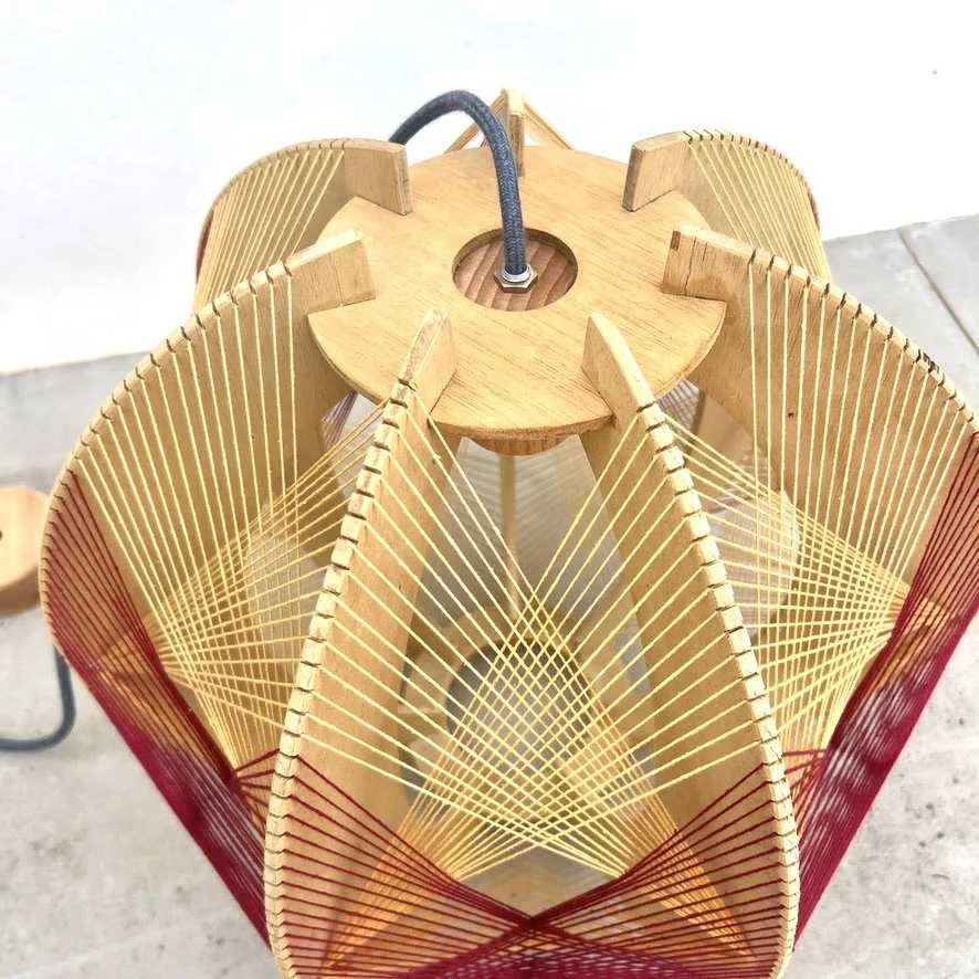 String lamp red and yellow  closeup 1