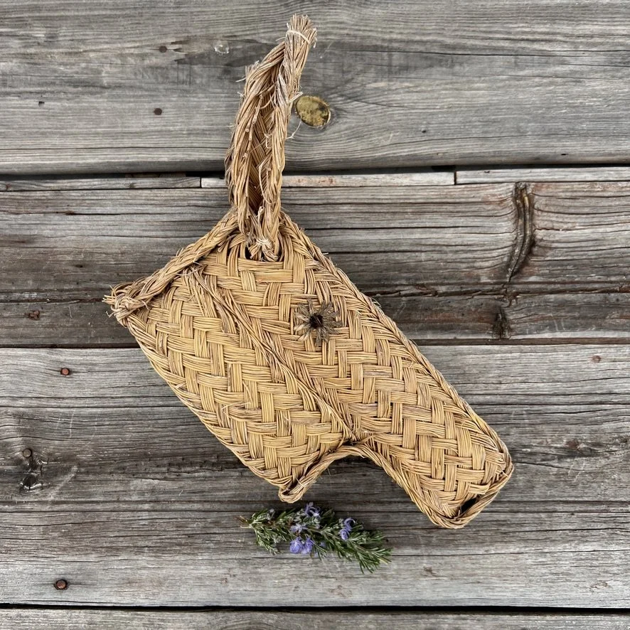 Vintage faux donkey head natural large on wood