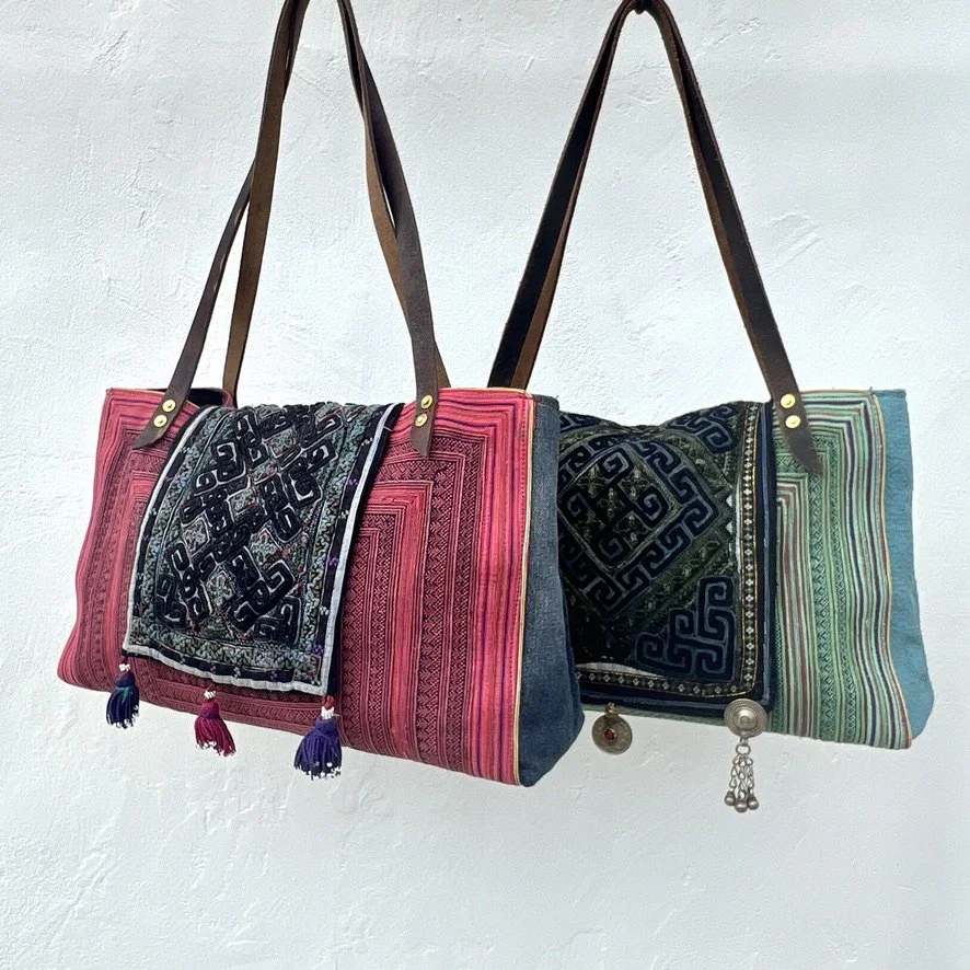 Sapa Bag pink with green Sapa Bag