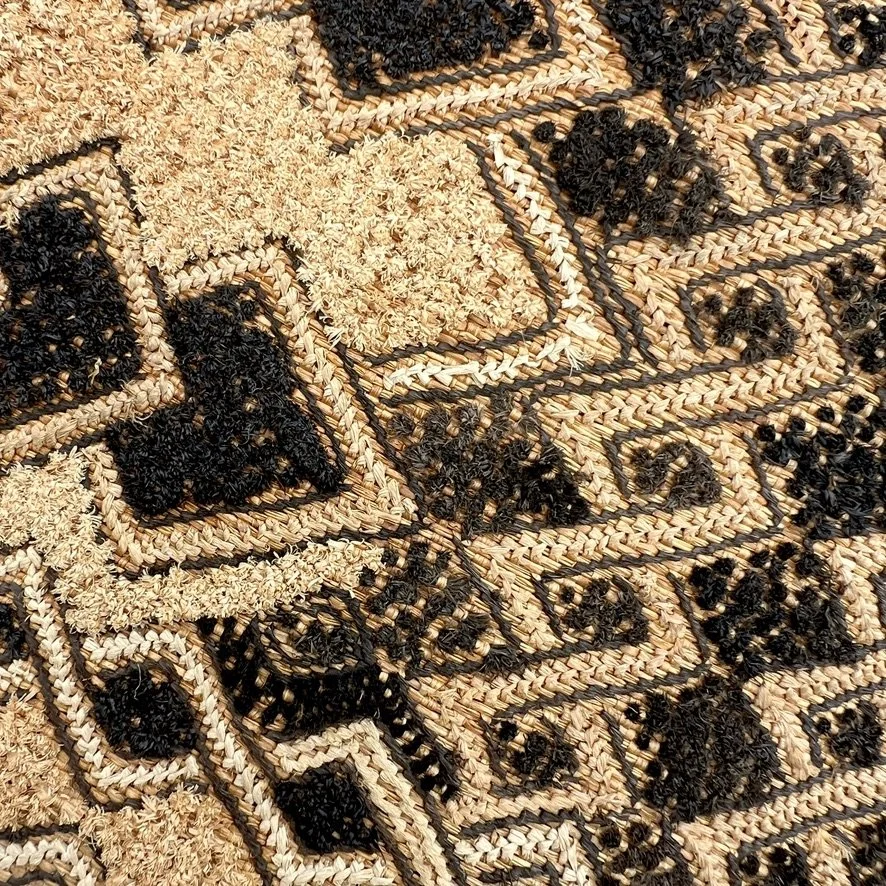 Kuba cloth Kasai velvet heart shapes closeup 3