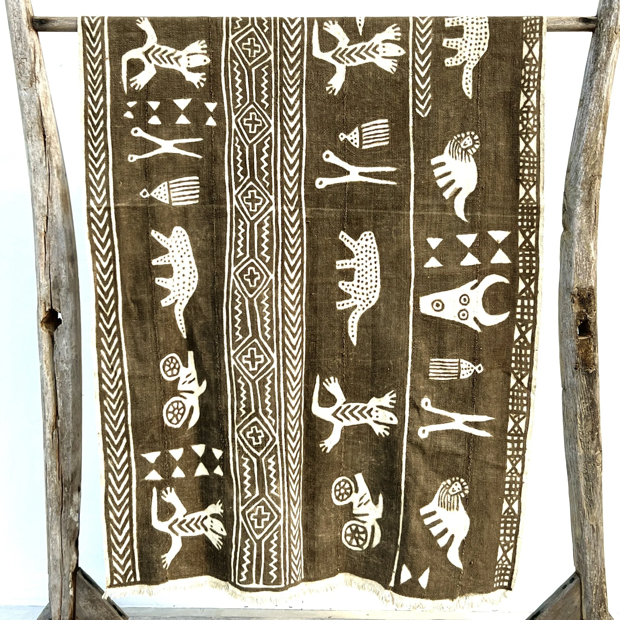 Animal mud cloth hanging