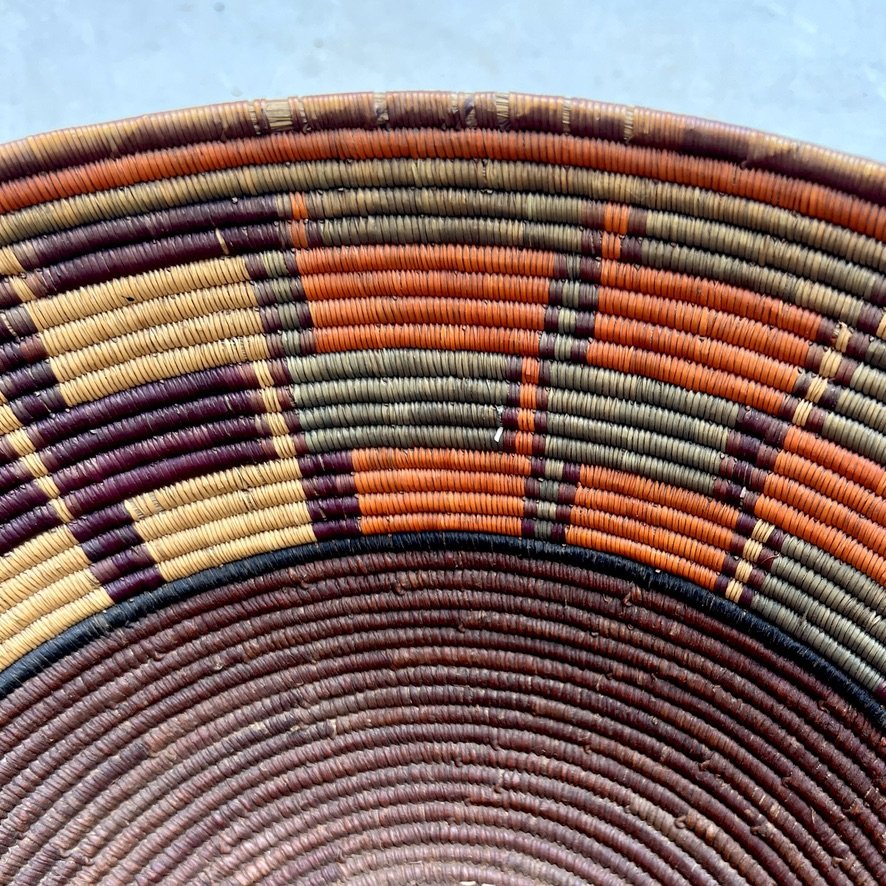 Tutsi basket Rwanda with lid closeup 2