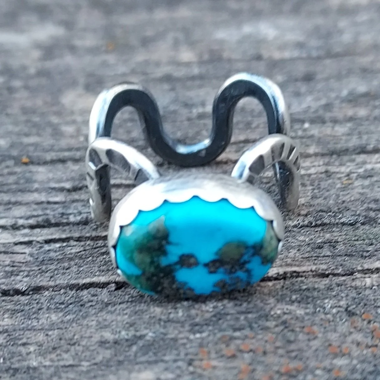 Turquoise River Ring - Sterling Silver - Size 5