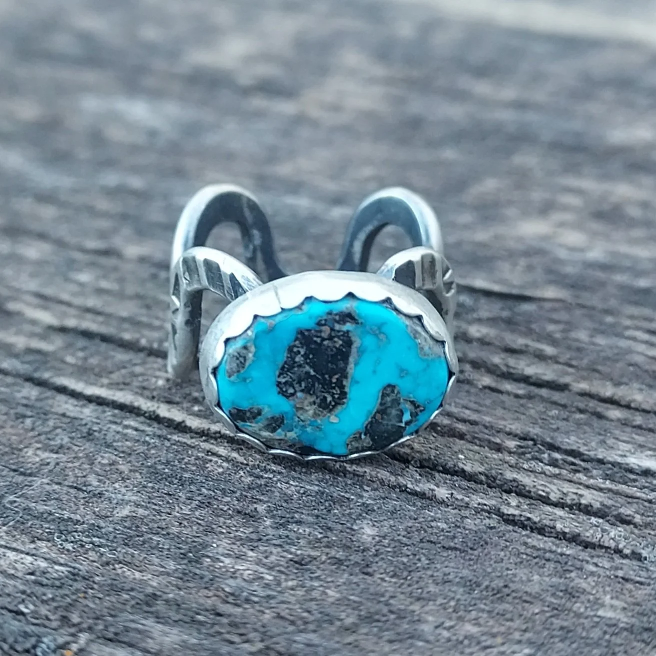 Turquoise River Ring - Sterling Silver - Size 5