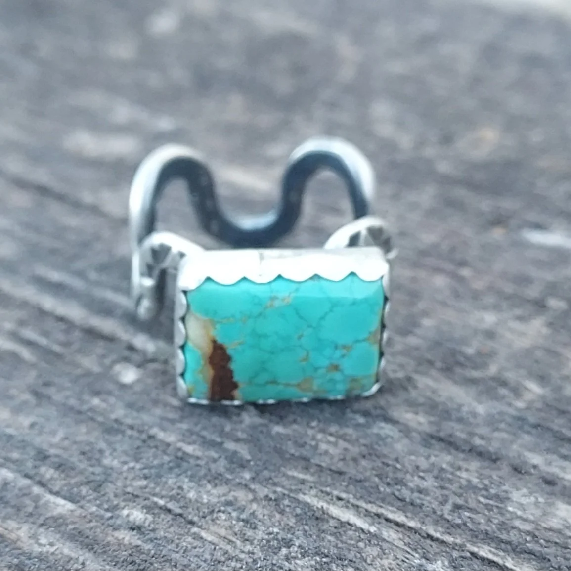 Turquoise River Ring - Sterling Silver - Size 6