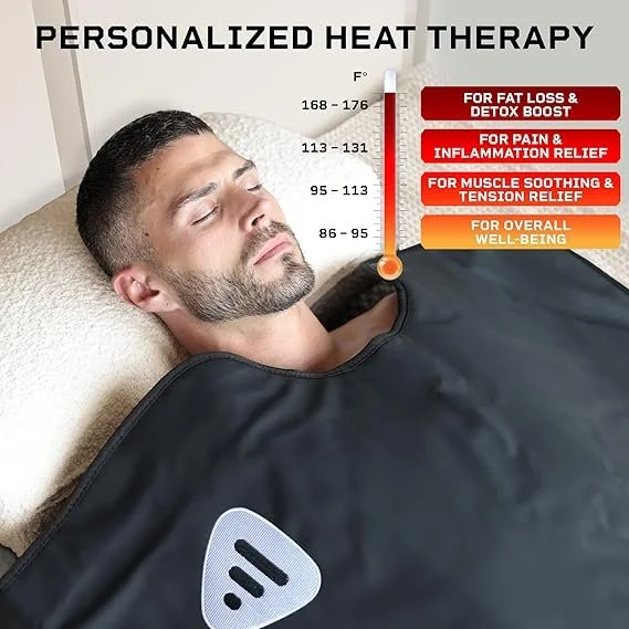 LifePro Infrared Sauna Blanket - Portable Infrared Sauna for Home Relaxation - Sauna Blanket for Detoxification - Infrared Blanket Sauna with 77–176 °F Temp Range