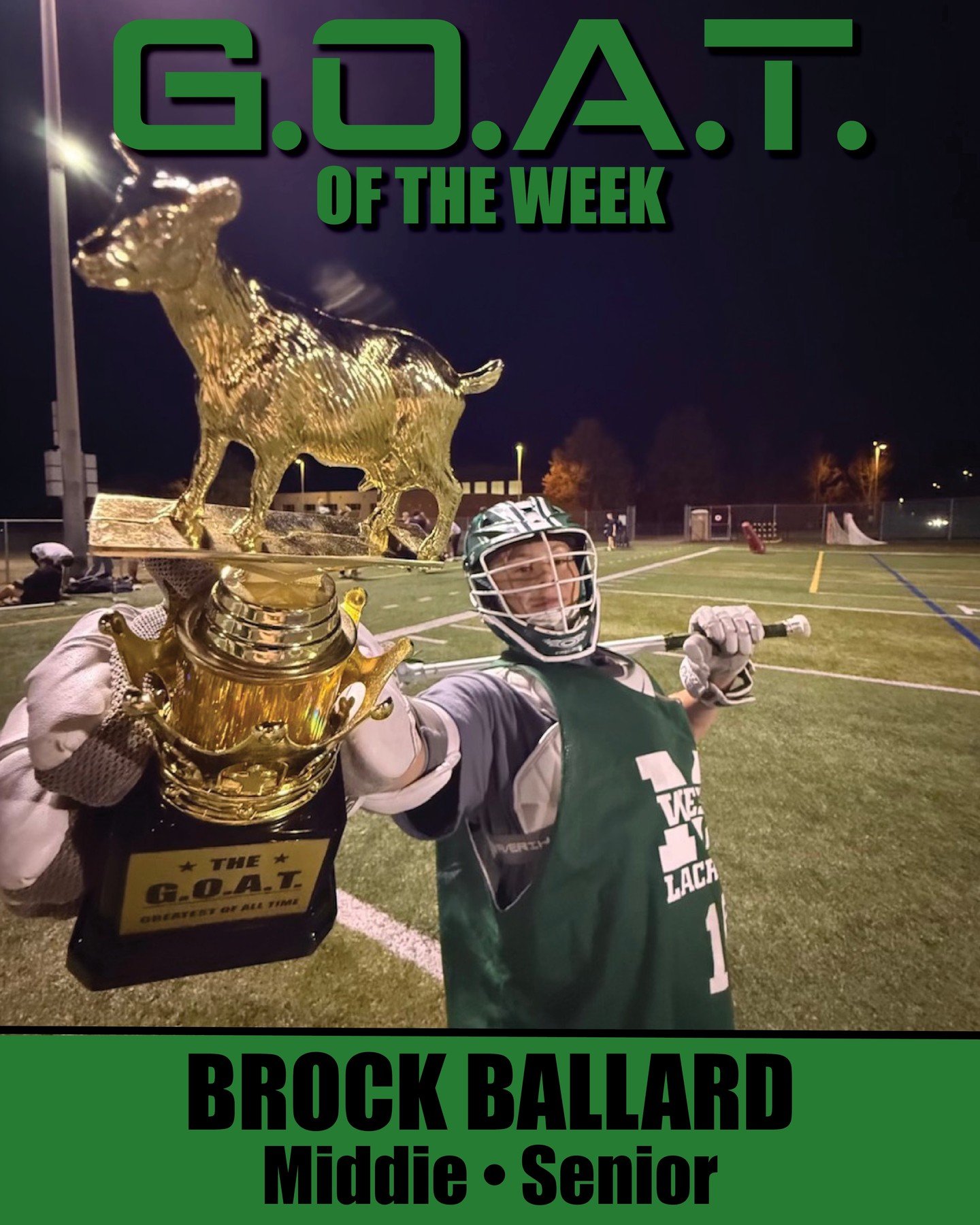 Congrats to Brock - GOAT of the week!