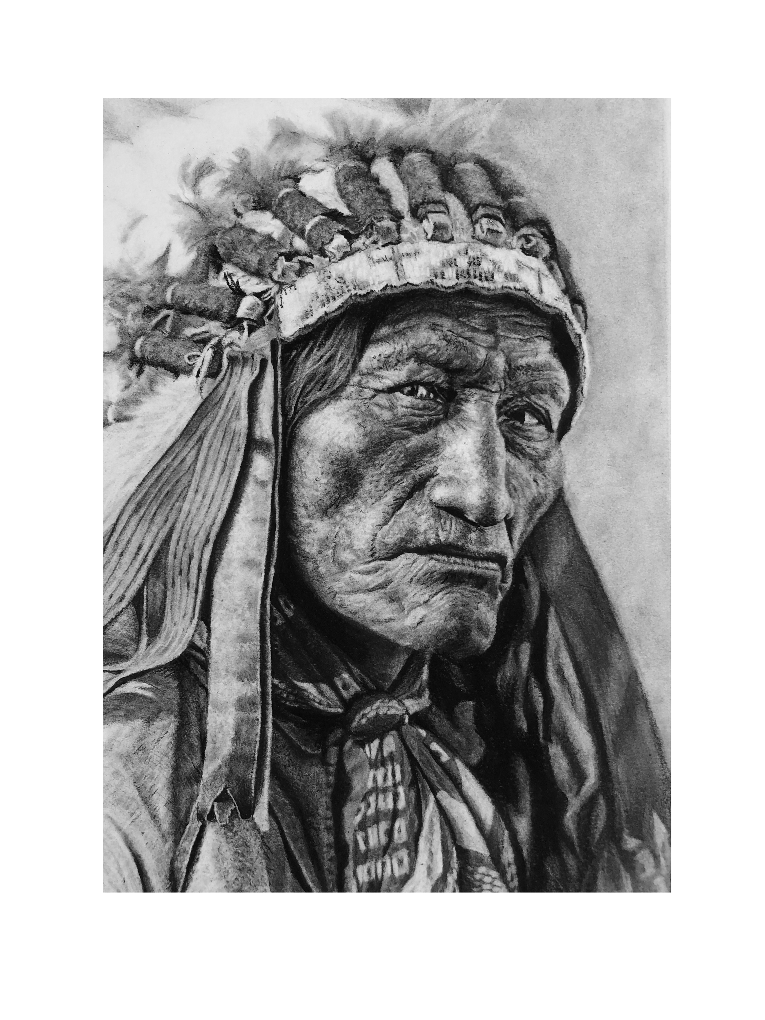 "Chief High Bear"- 
Charcoal 12x14