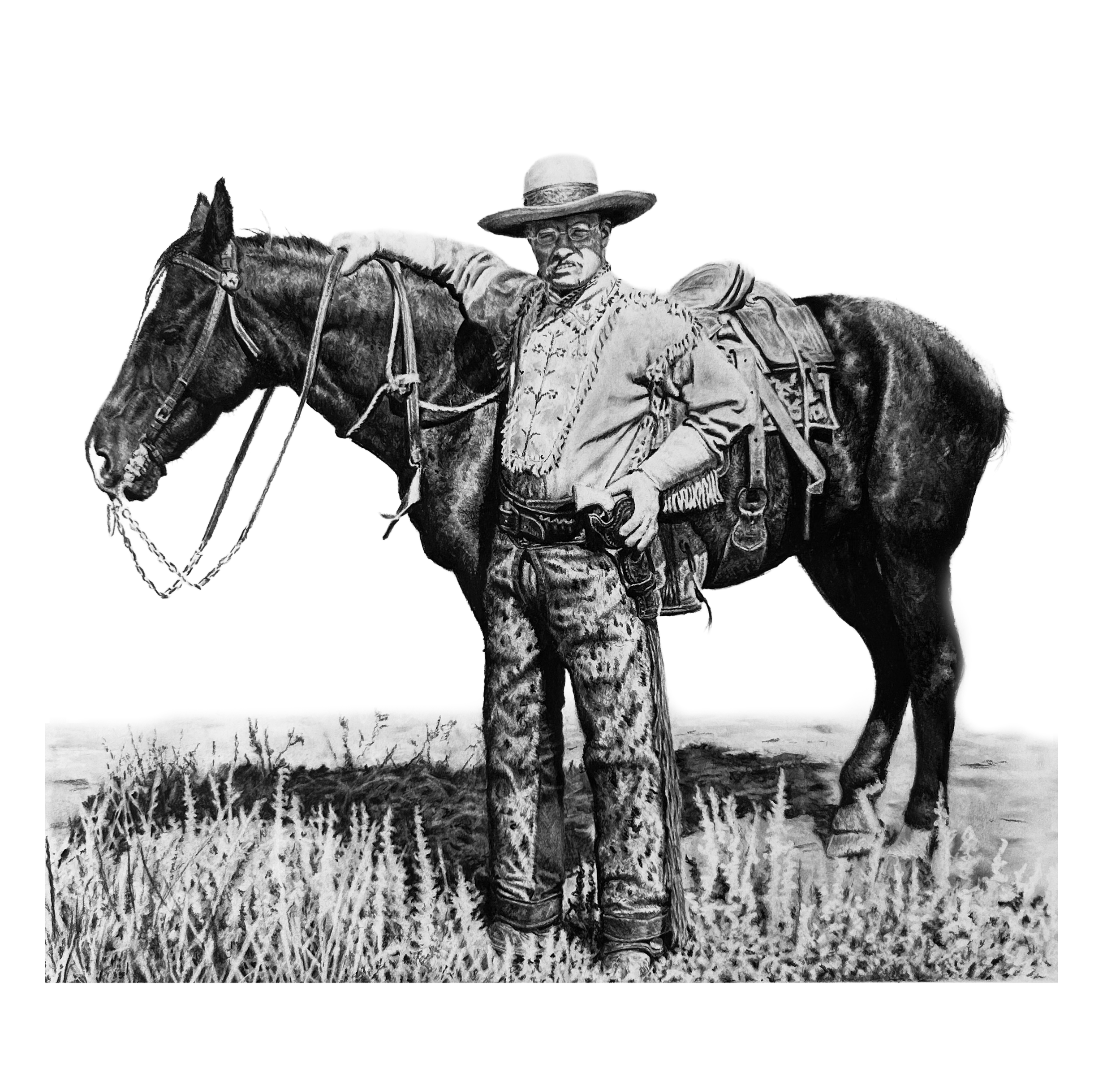 Theodore Roosevelt-
Charcoal 
20x20