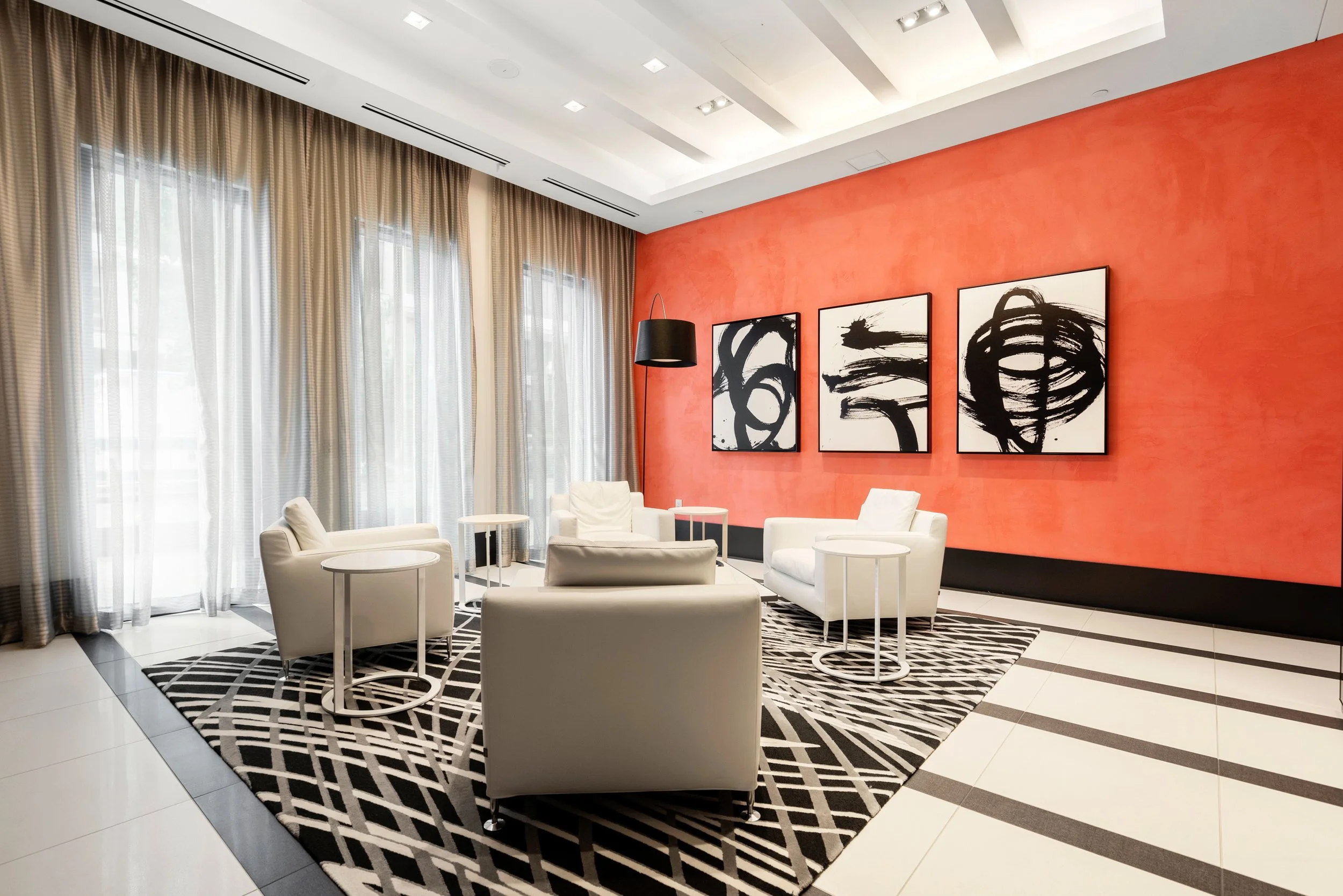 sitting room with large wall art