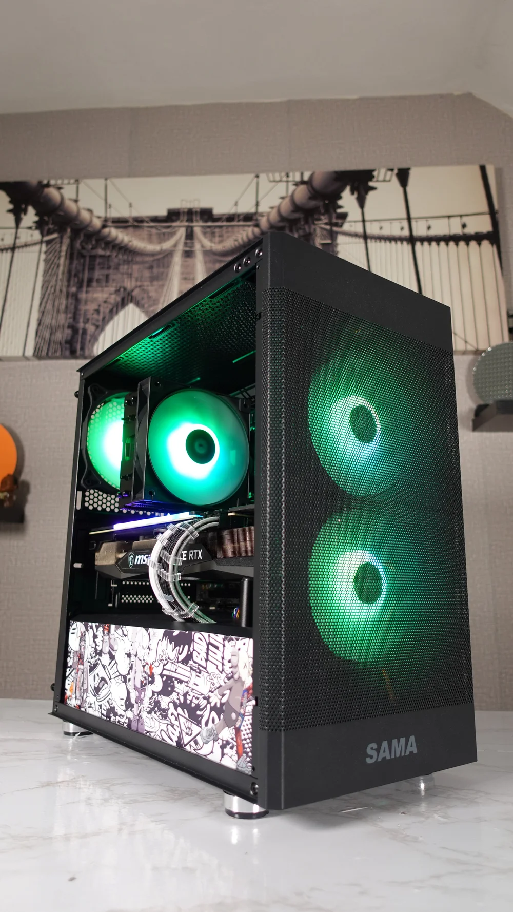 PCケース(自作PC用) Custom-built computer KAWS PC - Custom-Built Gaming PC with Artistic Design