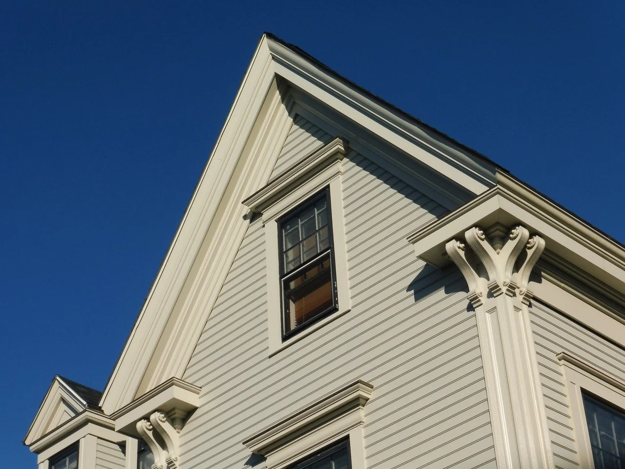 Historic exterior restoration in Portland, Maine.