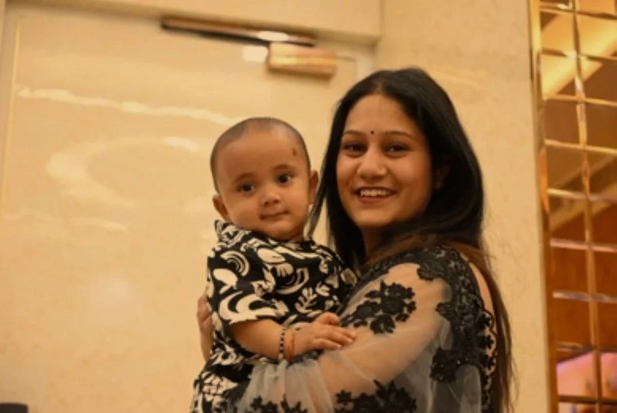 Neha Pathak and her baby boy