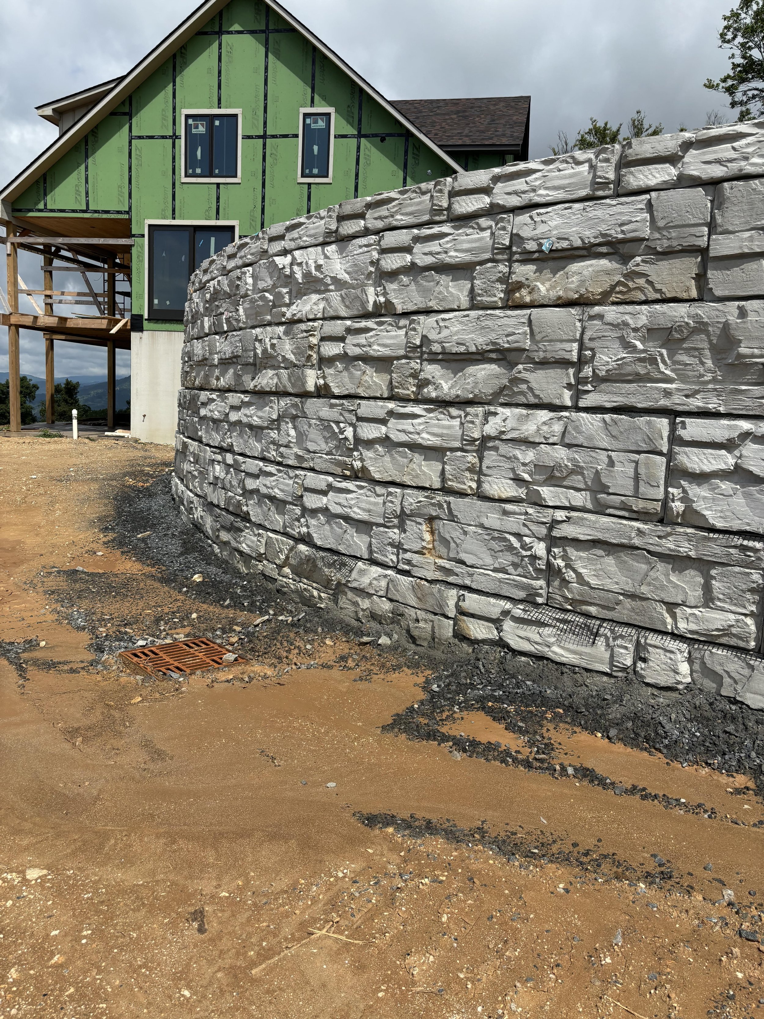 Gravity and Reinforced Pre-cast Block wall