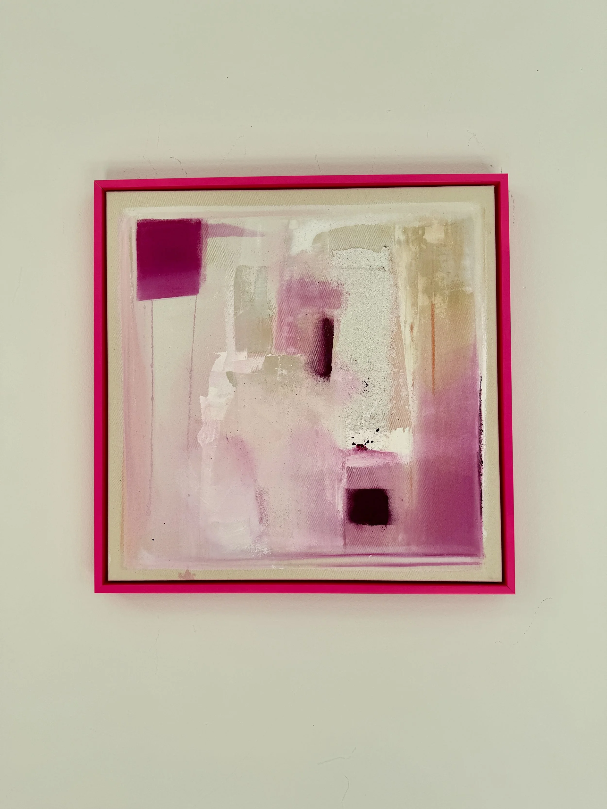 "Berry Square & Burgundy Stripes" (50x50cm) 