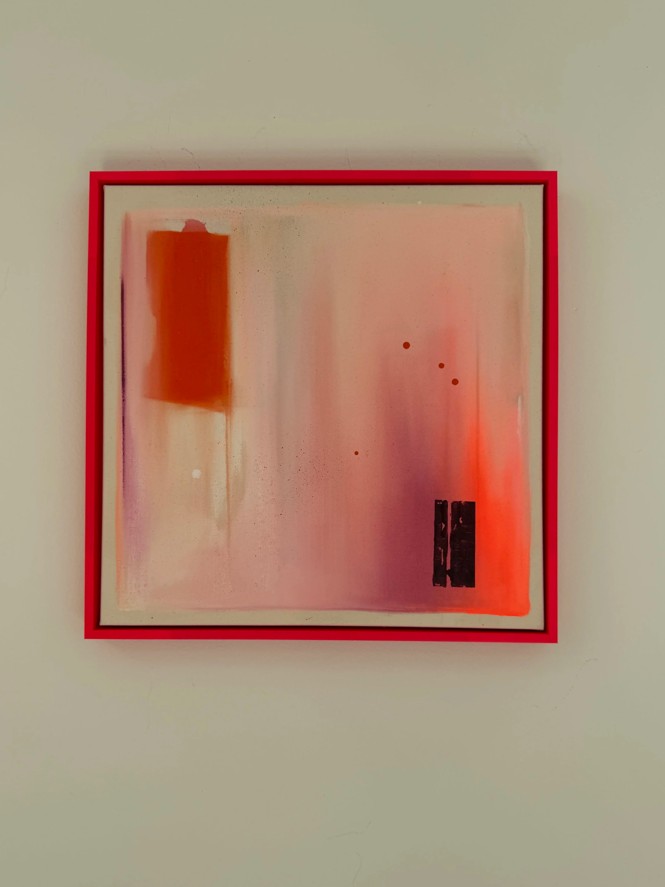 "Orange Square & Burgundy Stripes II" (50x50cm) 