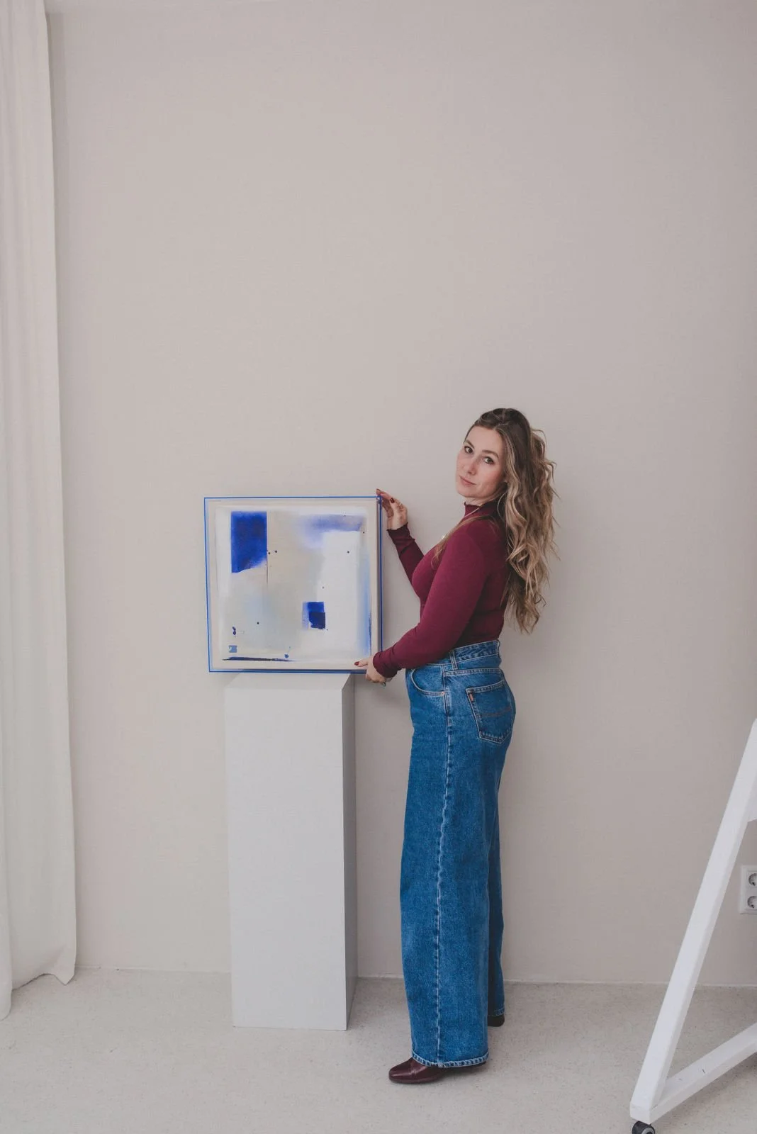 Blue Acrylic Floating Frame 