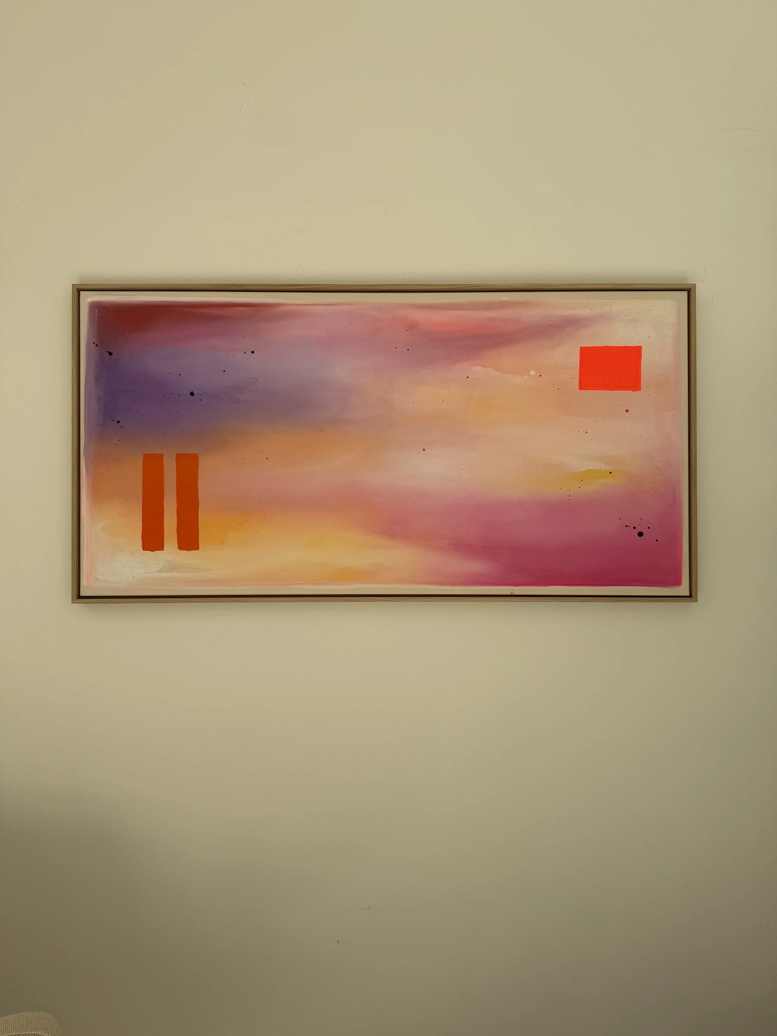 "Orange Square & Stripes" (140x70cm) 
