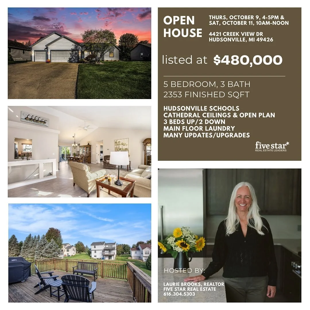 Start a beautiful new chapter in this home! 
Come on out to see it:
Thursday 4-6pm
Saturday 10am-noon 
or call for a time that works for you.