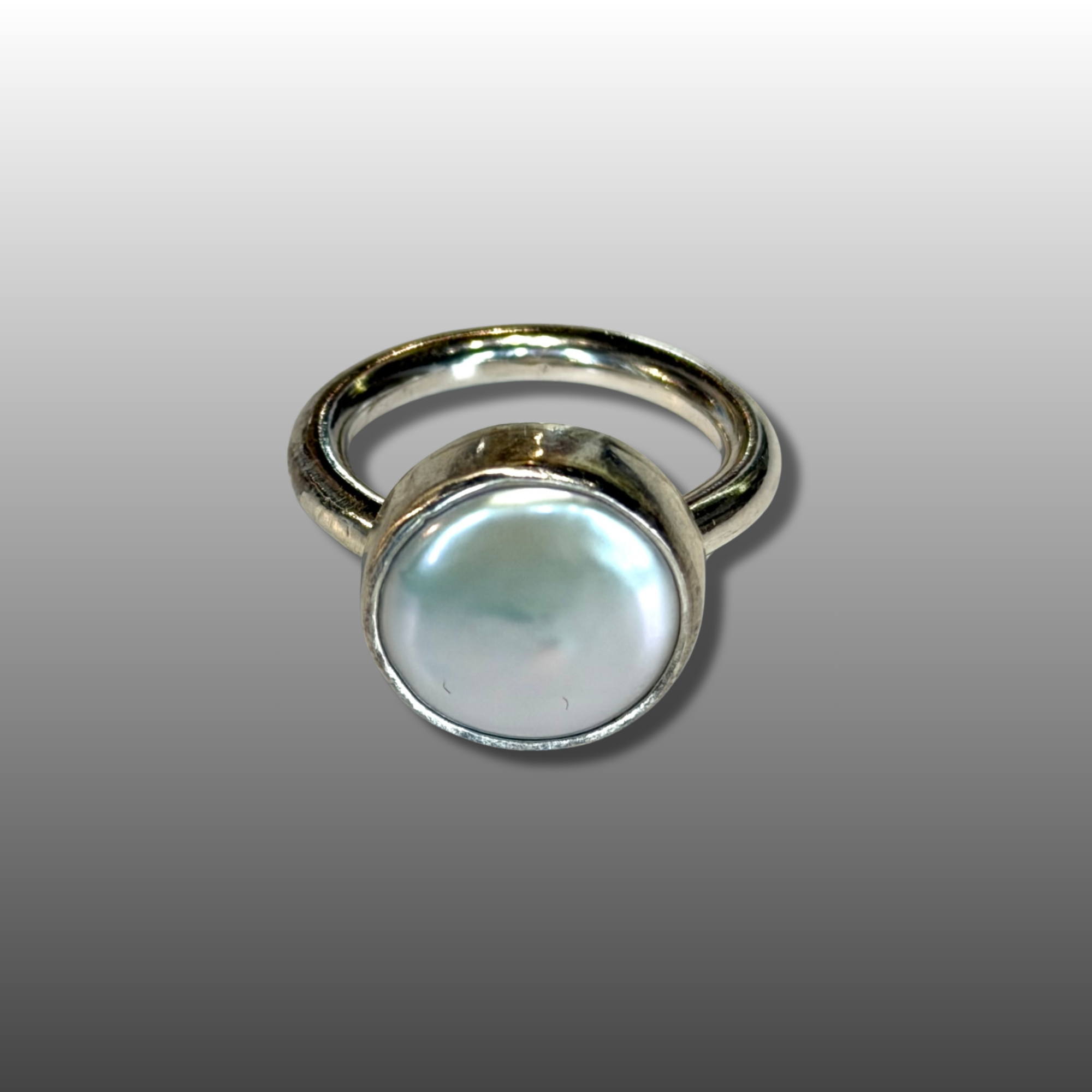 Pearl Sterling Silver Ring, Size 7
