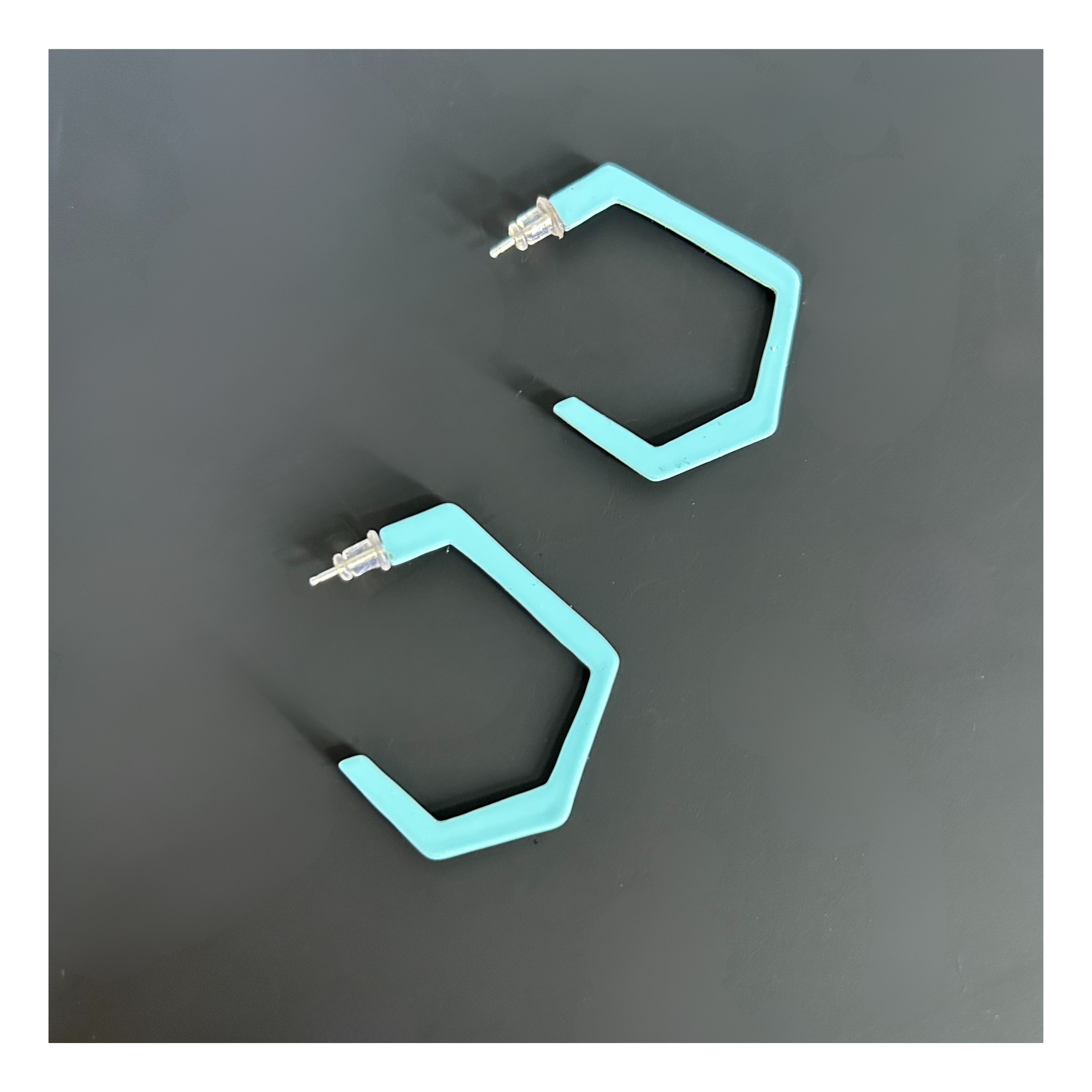 Hex Hoops (Blue)