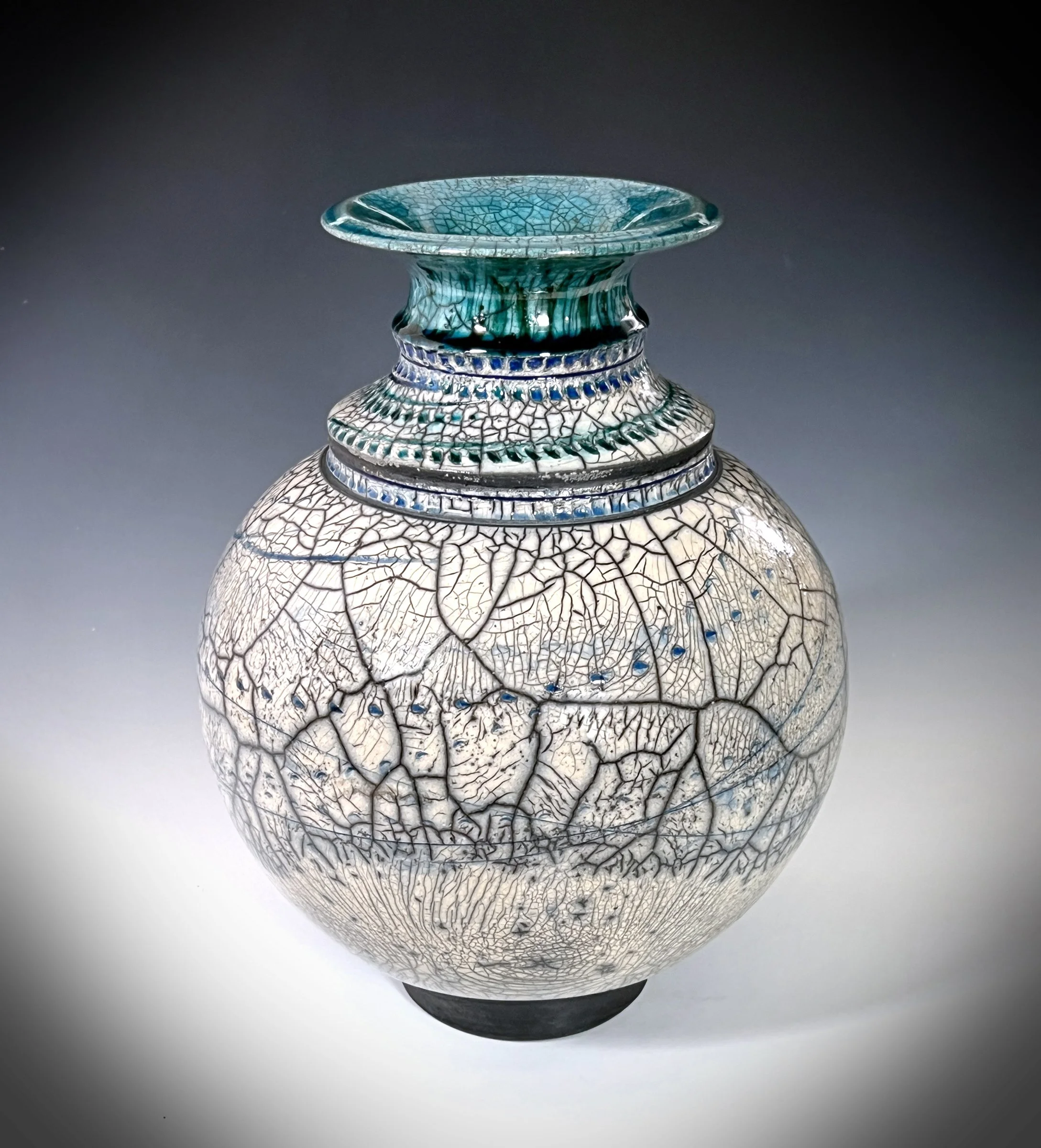 #6. Snow Tracks - Raku Vase .jpg