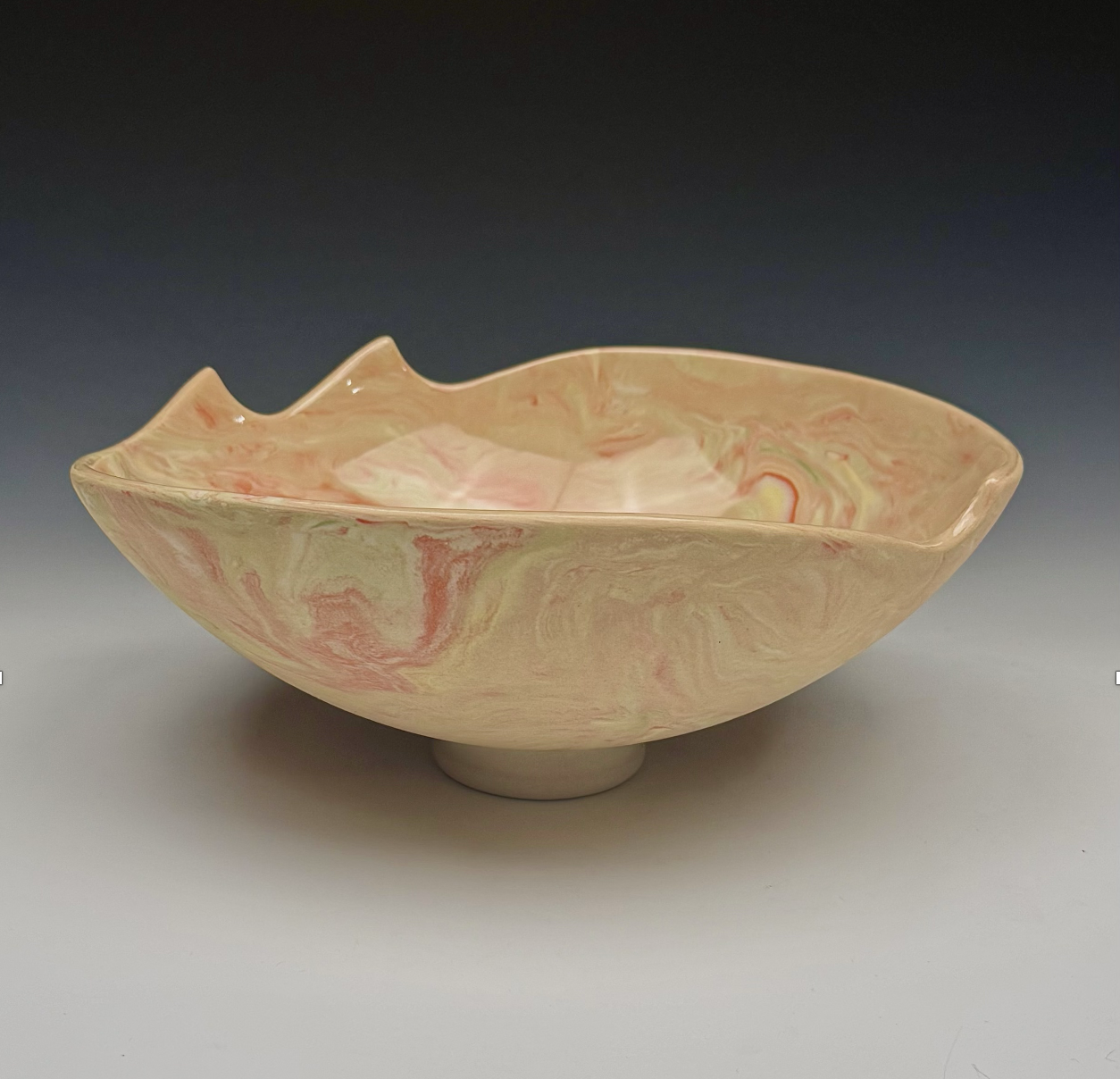 Coffee Table Bowl - Coral & Yellow