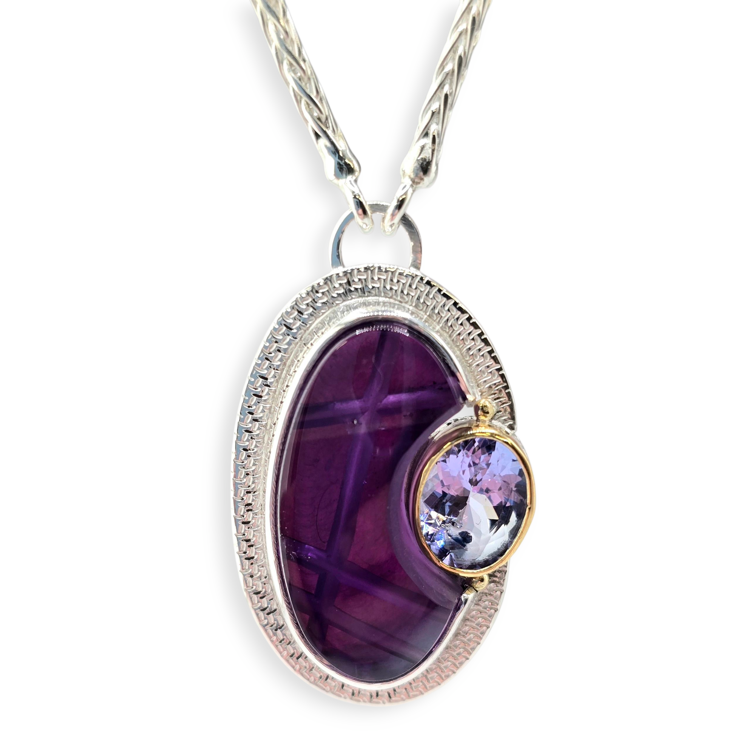 Amethyst Tanzanite Pendant Necklace