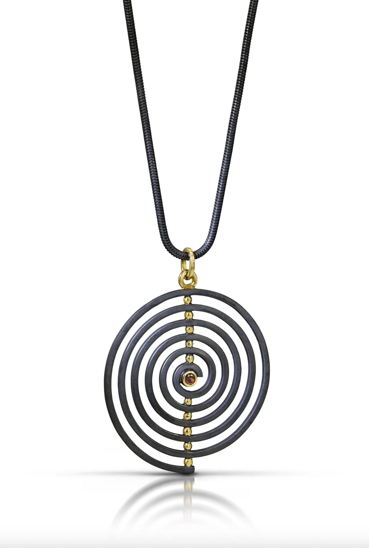 Spiral Pendant with Garnet