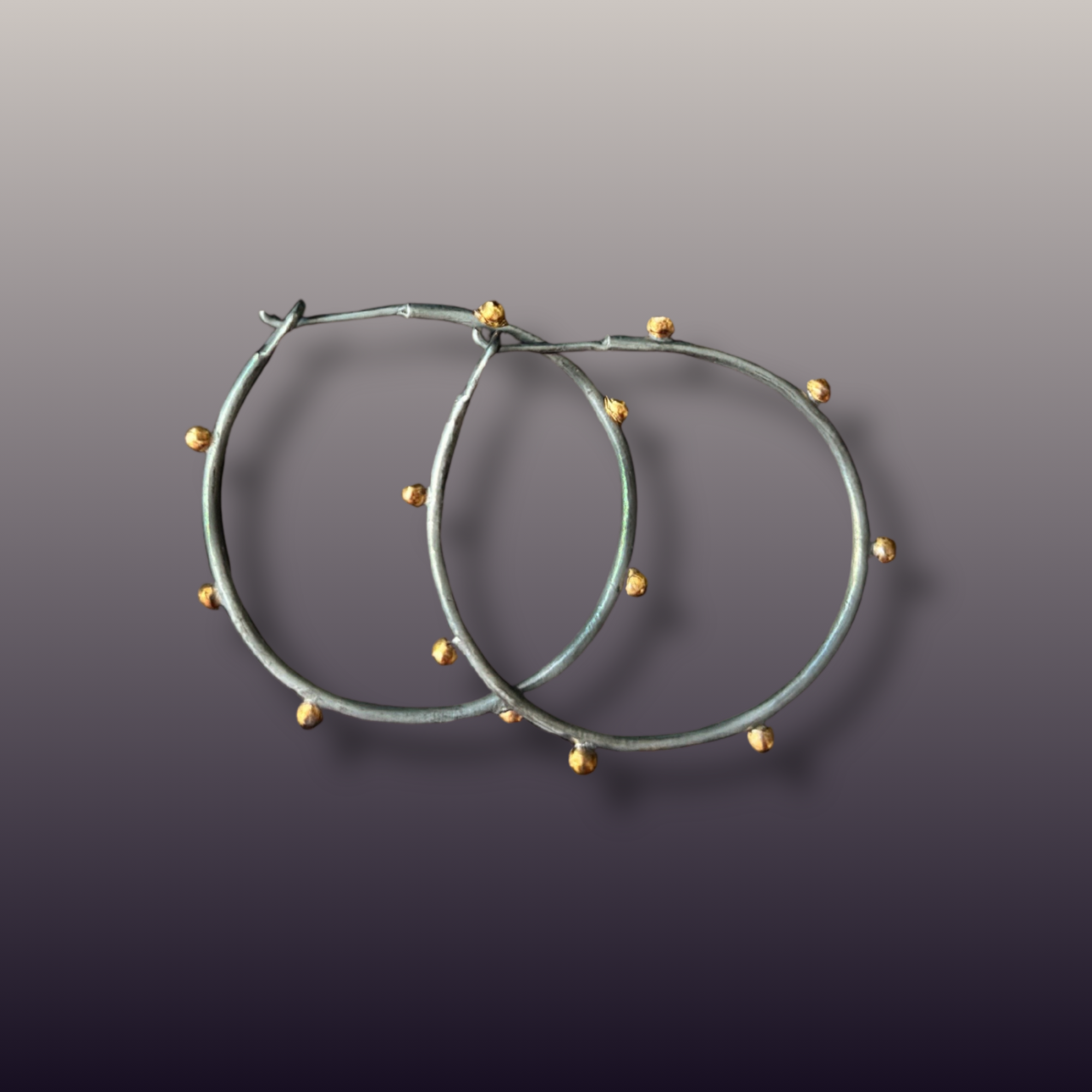 Black & Gold Hoops Small
