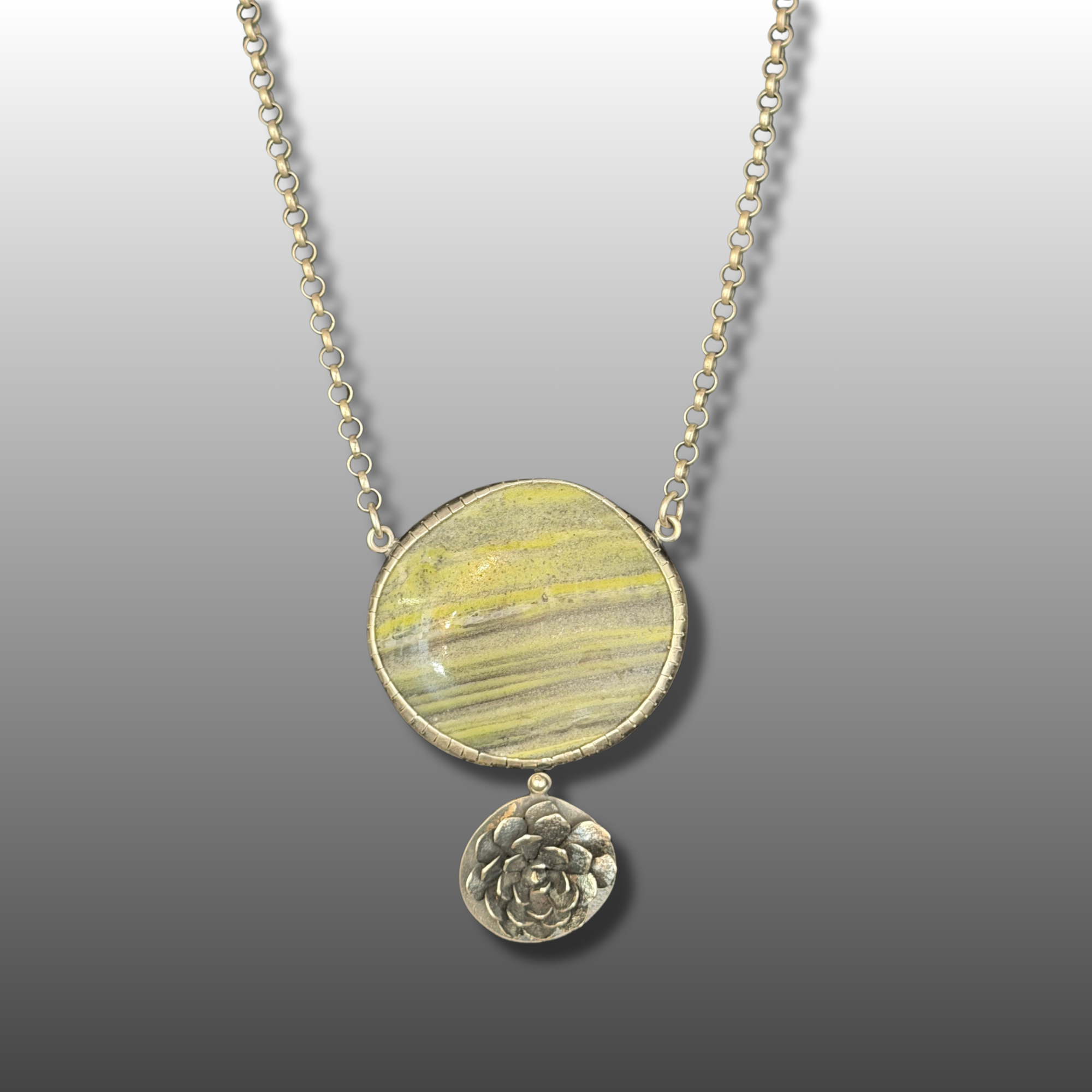Ricolite Stone & Cast Succulent Necklace