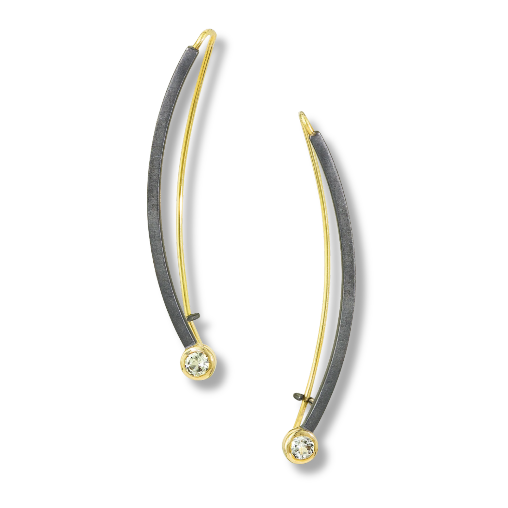 Face Framer Earrings with Grey Spinels