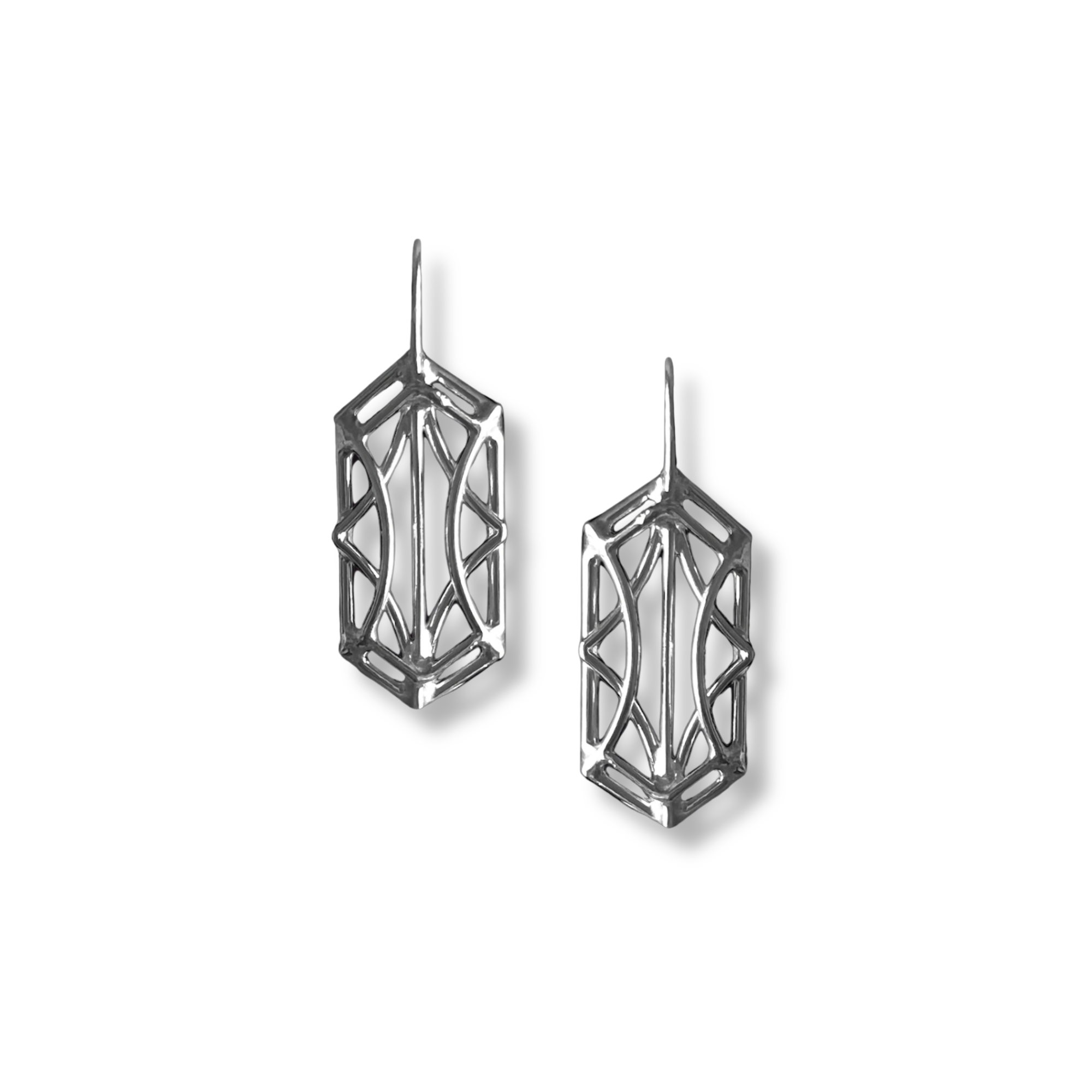Openwork Hexagon Earrings
