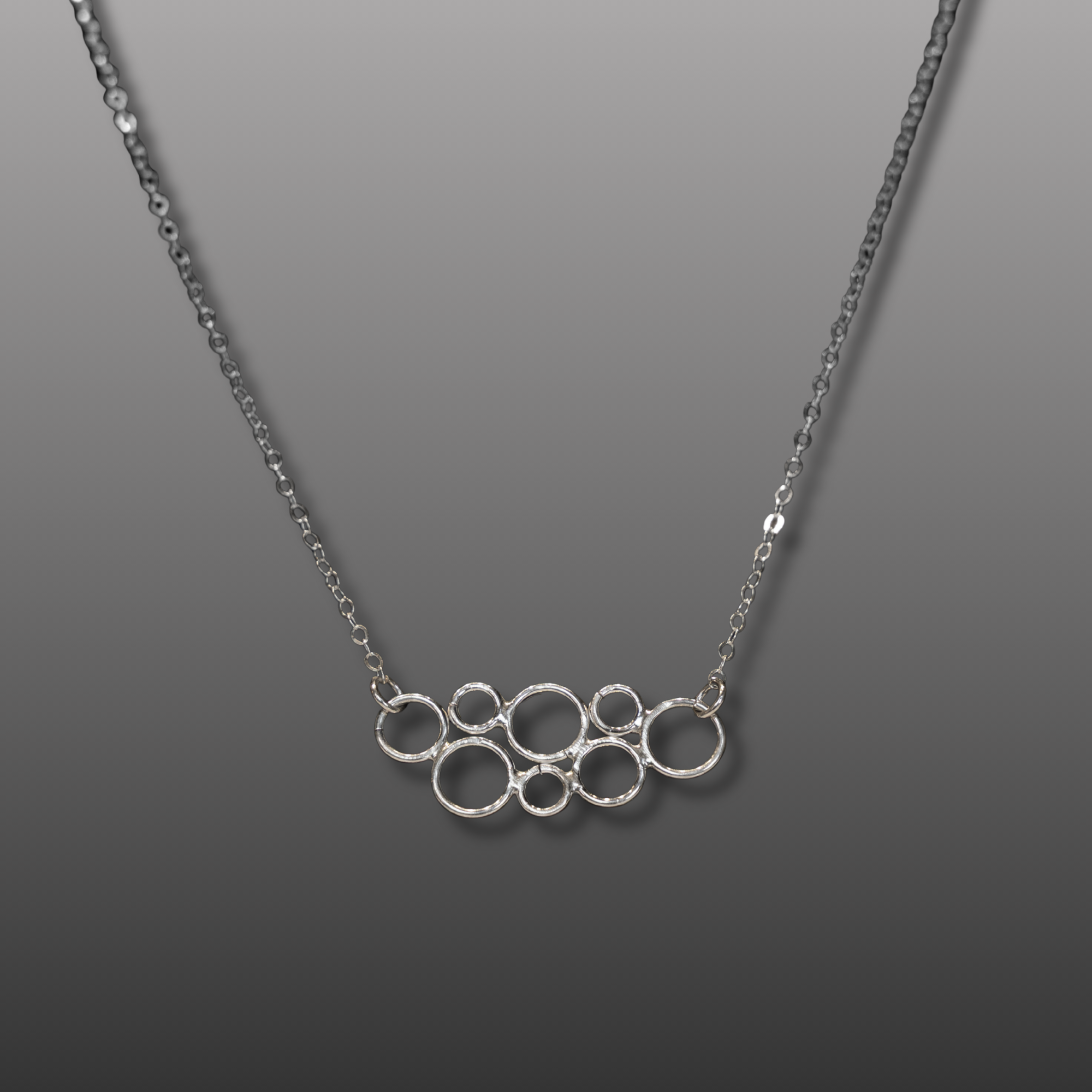 Small Circle Cluster Sterling Silver Necklace