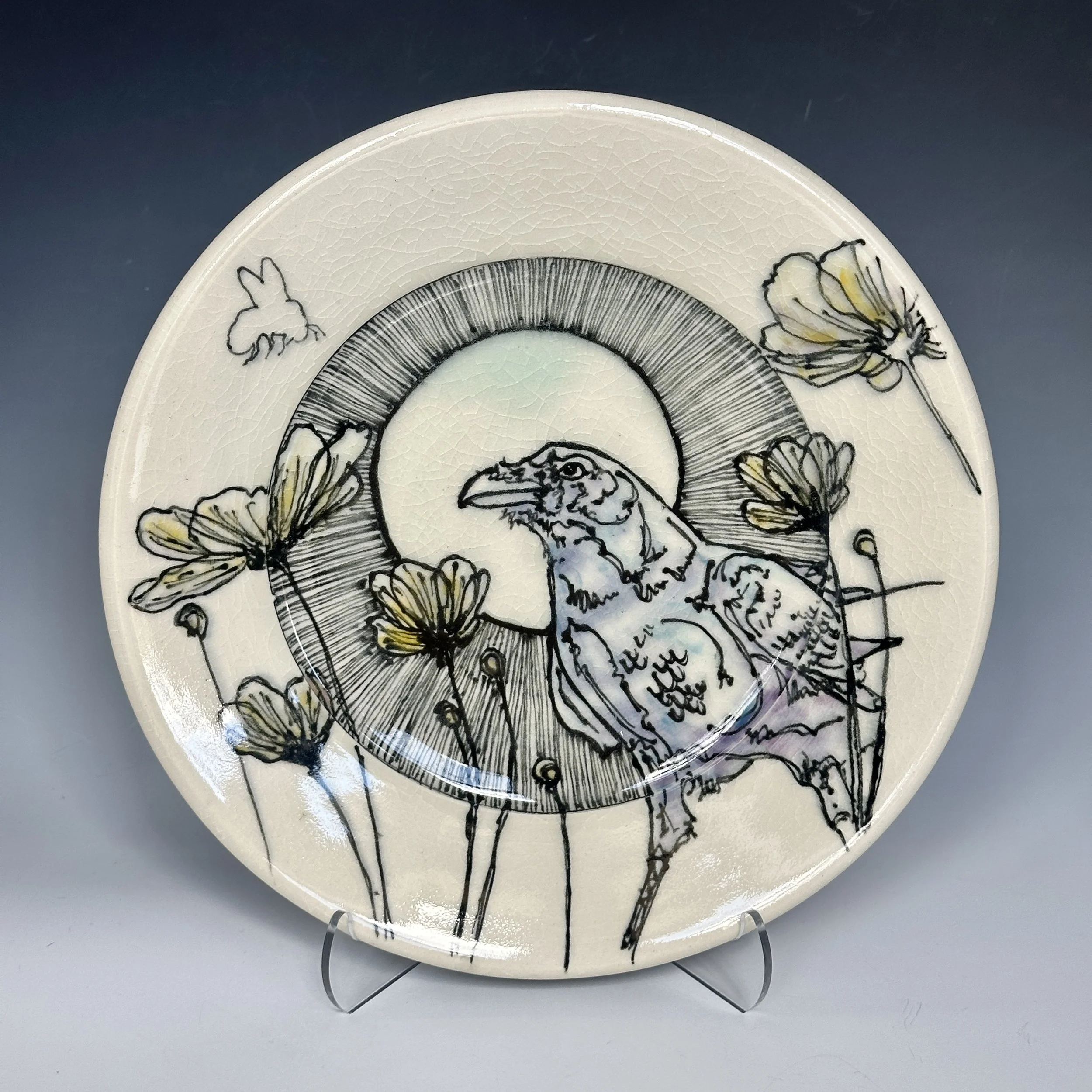 Raven Sun Bee Plate