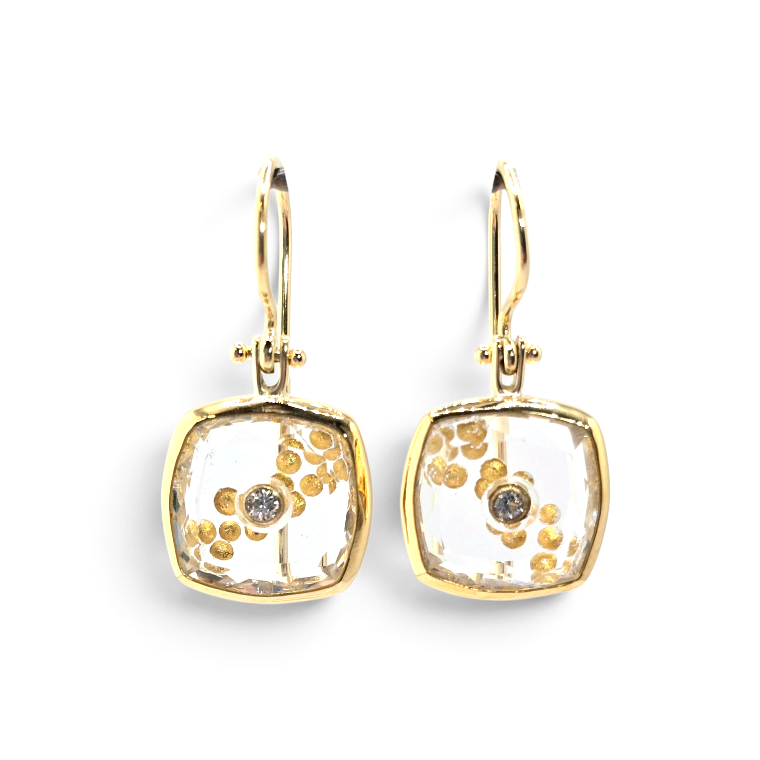 Quartz and Diamond Earrings