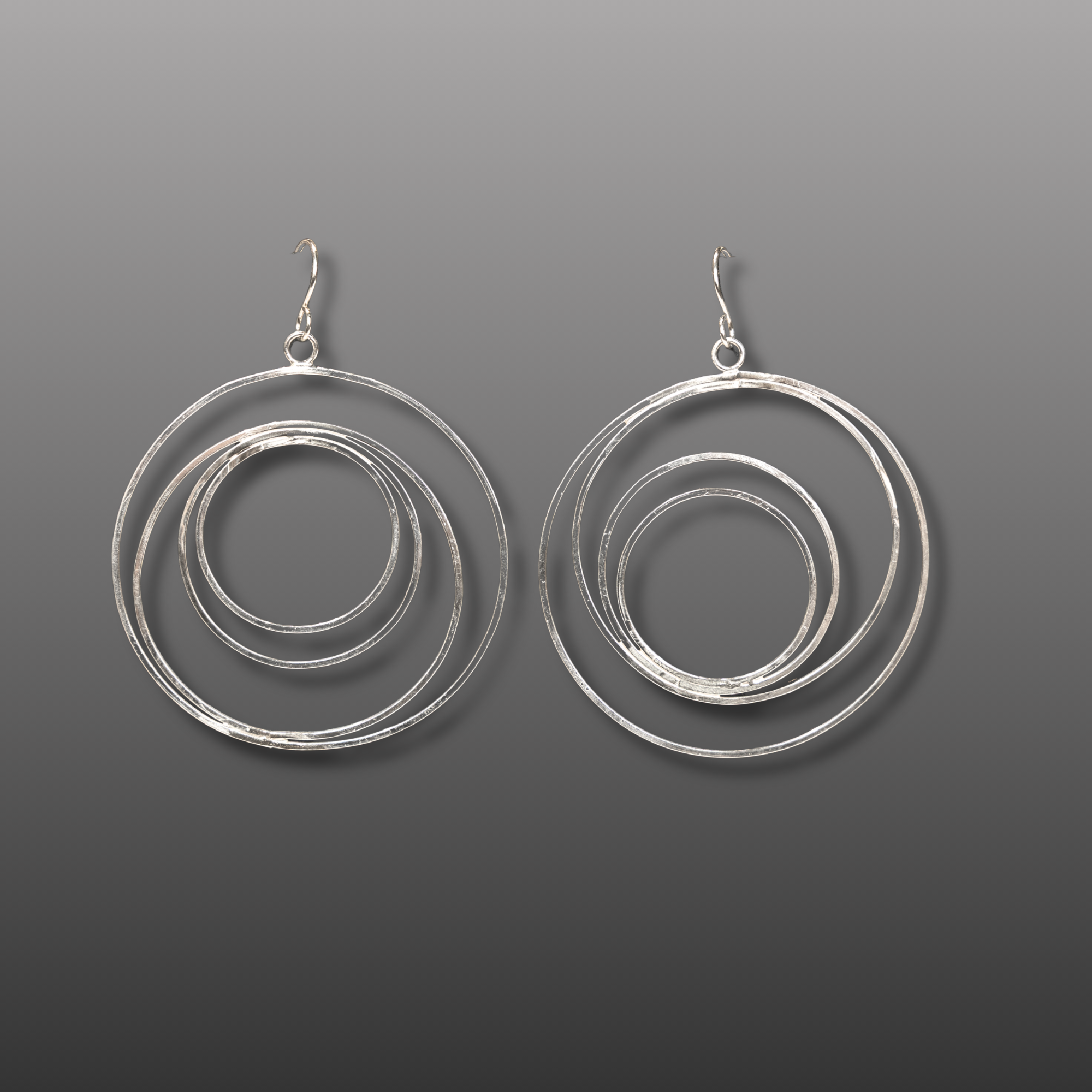 4 Circle Dangle Sterling Silver Earrings